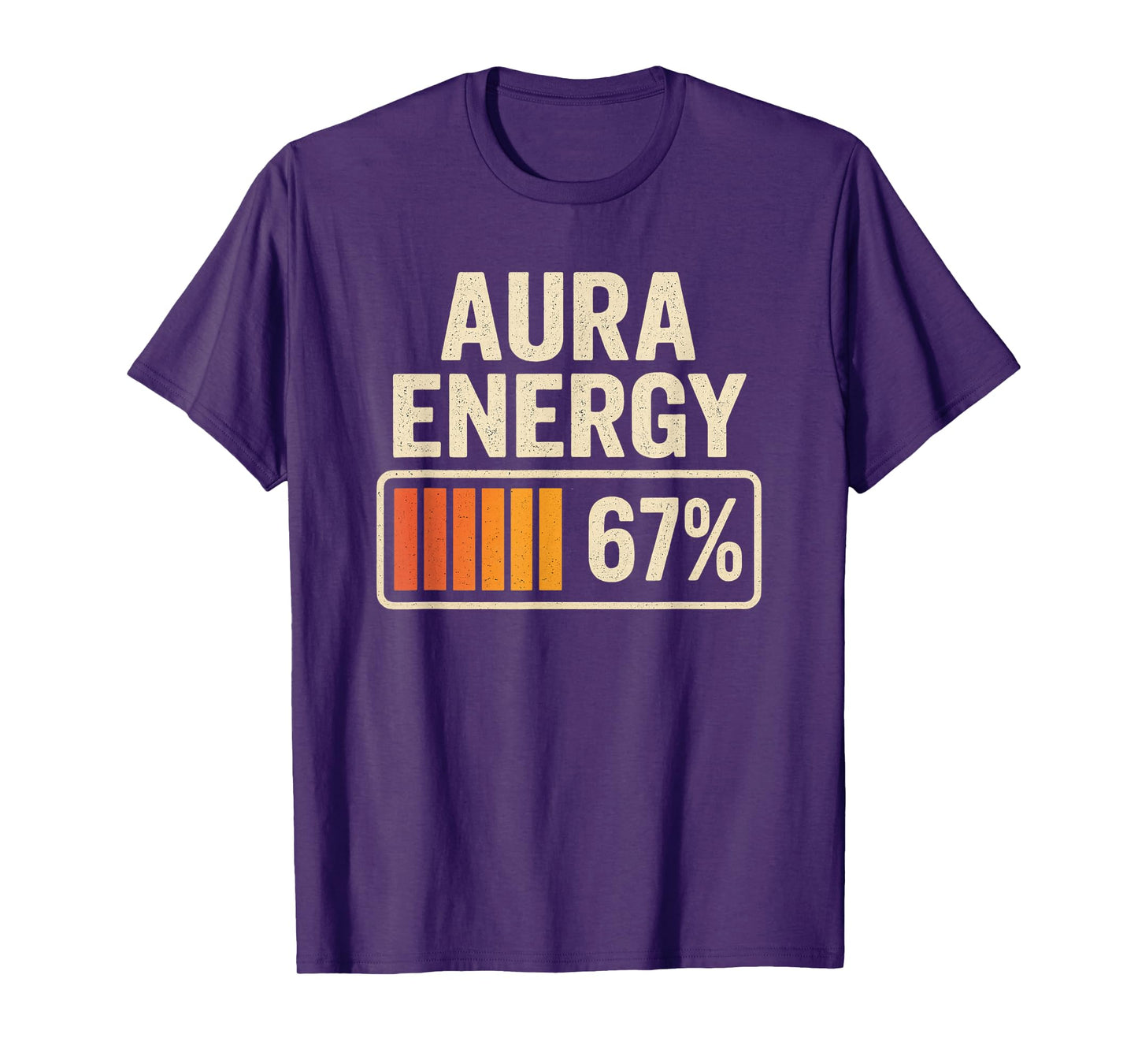 Aura Energy 67 Meme Funny Gen Alpha Slang Retro Vintage Men T-Shirt