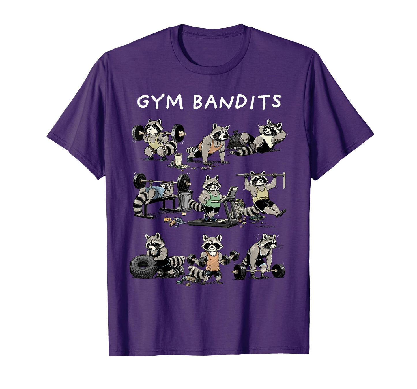 Raccoon Shirt Funny Fitness Gym Bandits Raccoon Workout T-Shirt