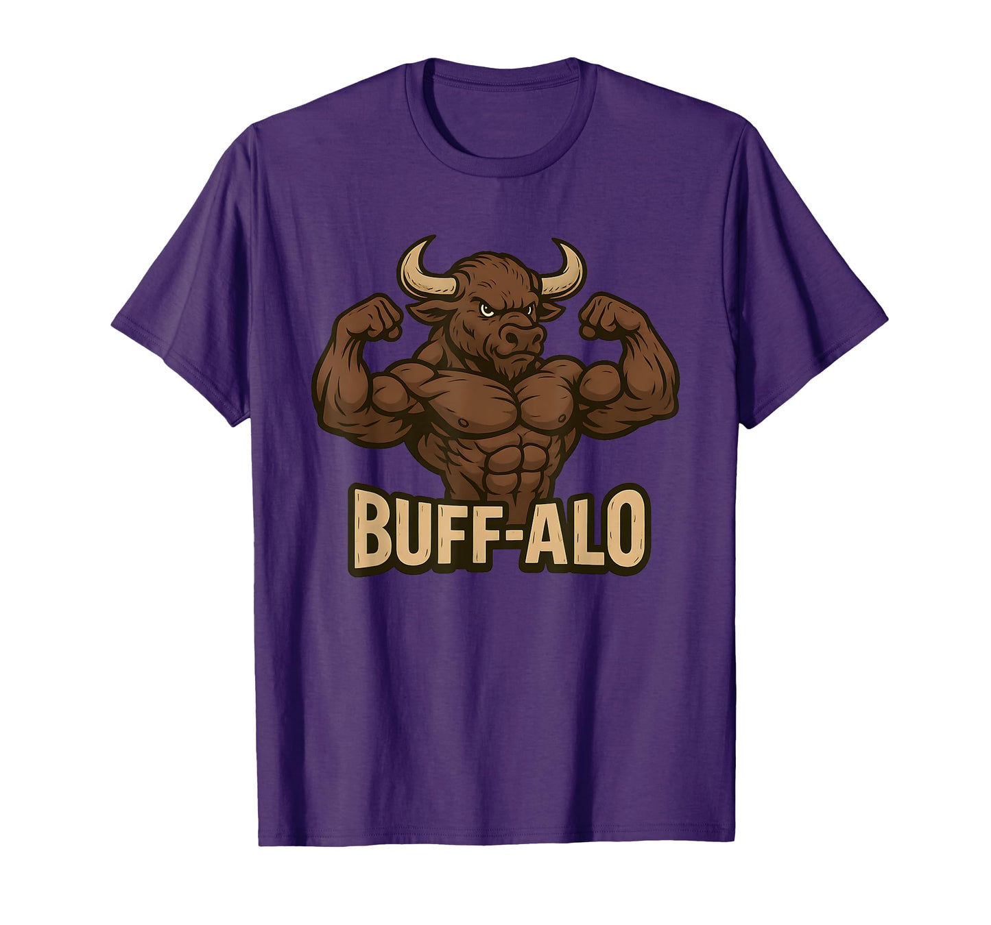 Funny Gym Buffalo Animal Pun Workout Flexing Bull Men Women T-Shirt
