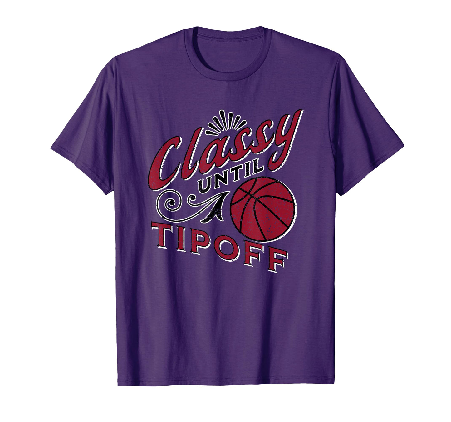 Classy Women Basketball Maroon Gift For Basketball Mom Text T-Shirt