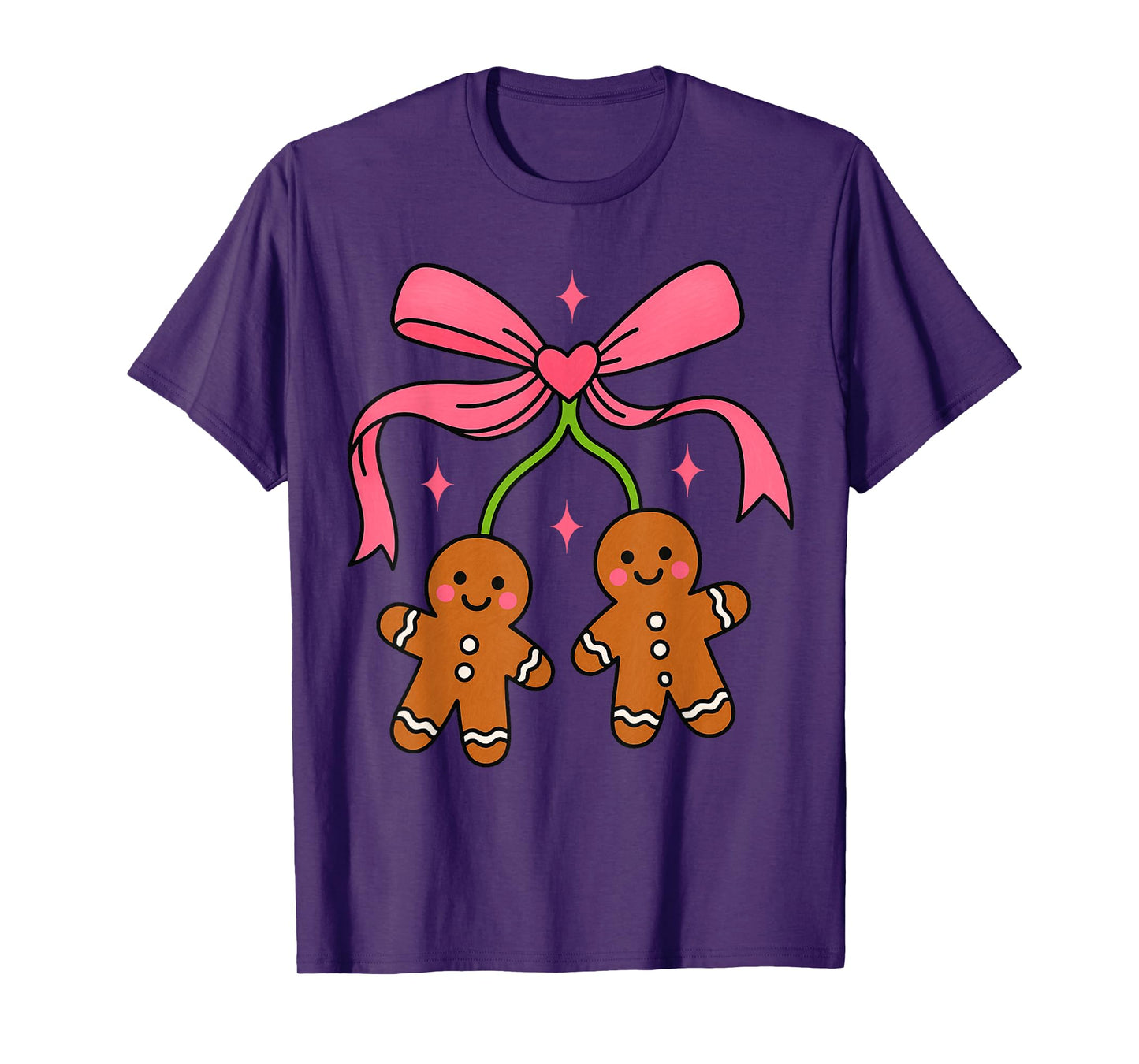 Cute Christmas Girls Tree Women Bow Cherry Holiday Santa T-Shirt