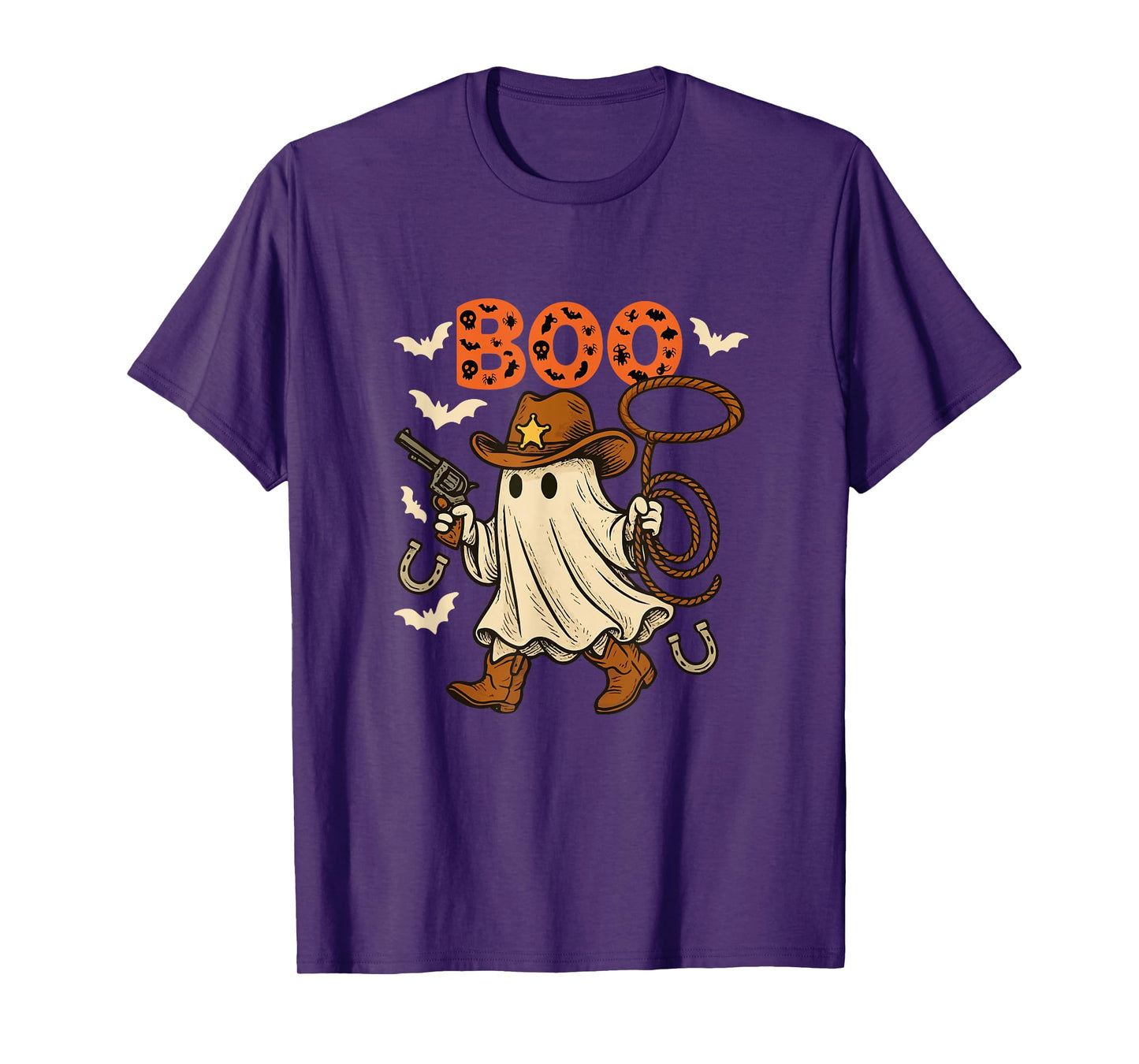 Boo Halloween Boo Ghost Costume Western Lover Family T-Shirt