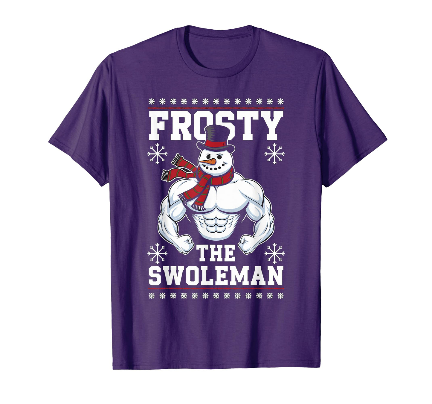 Frosty the Swoleman Christmas Gym Humor T-Shirt