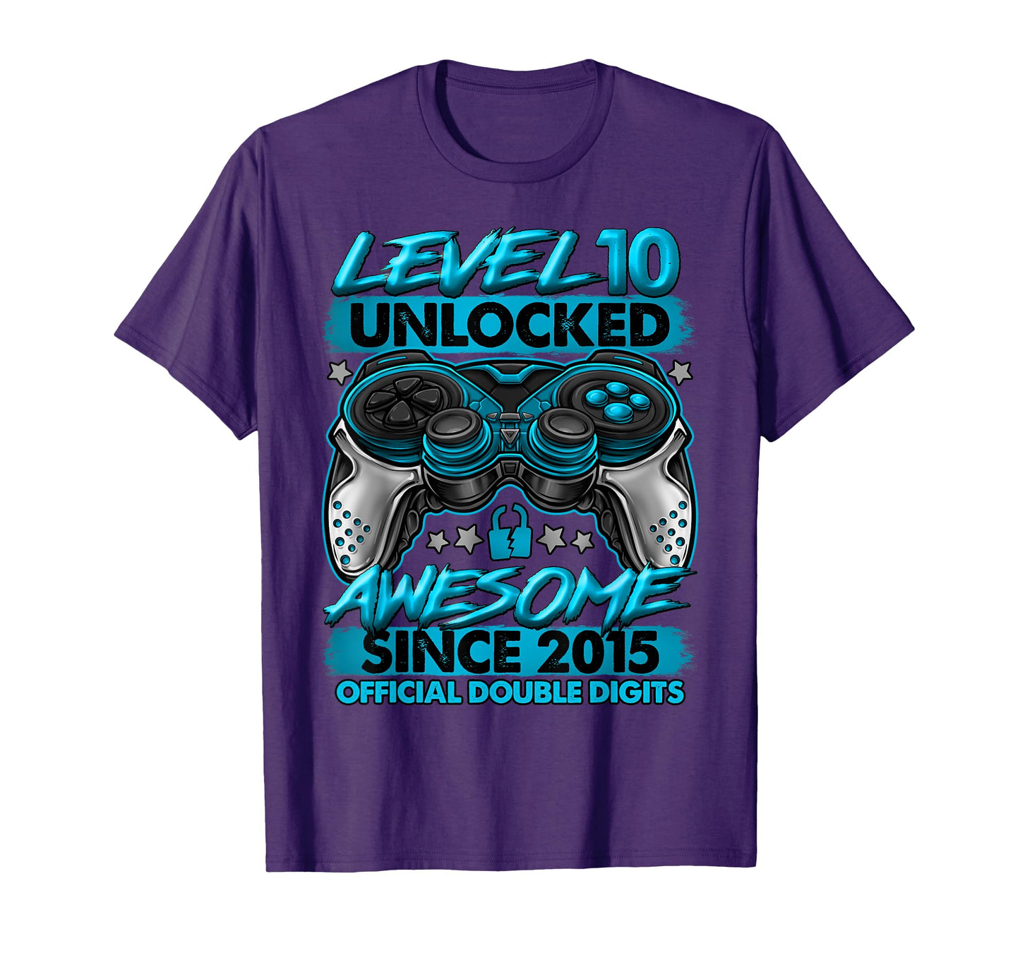 Official Double Digits Level 10 Unlocked 10th Birthday Boy T-Shirt