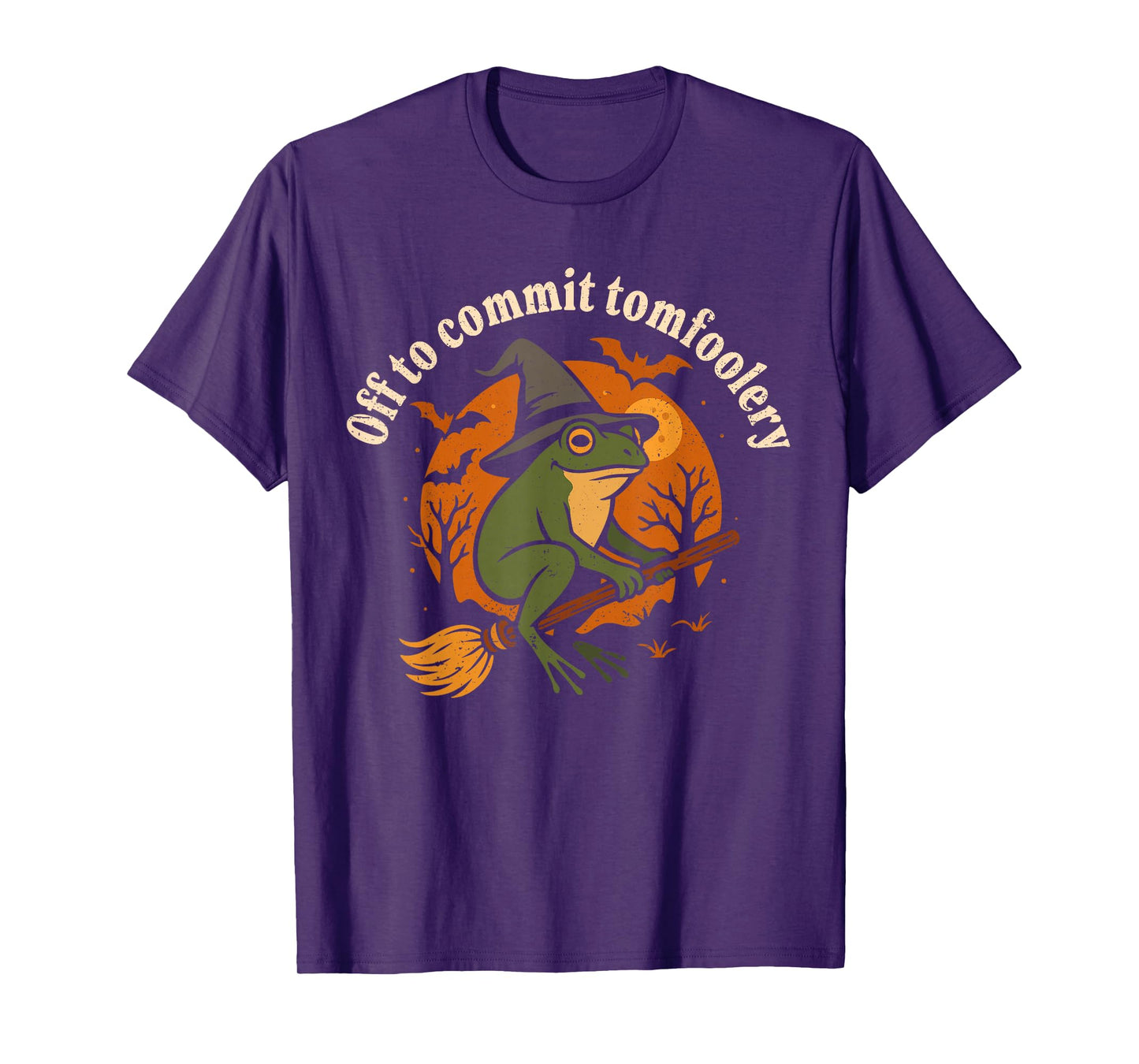 Tomfoolery Off to Commit Tom Foolery Green Frog Witch T-Shirt