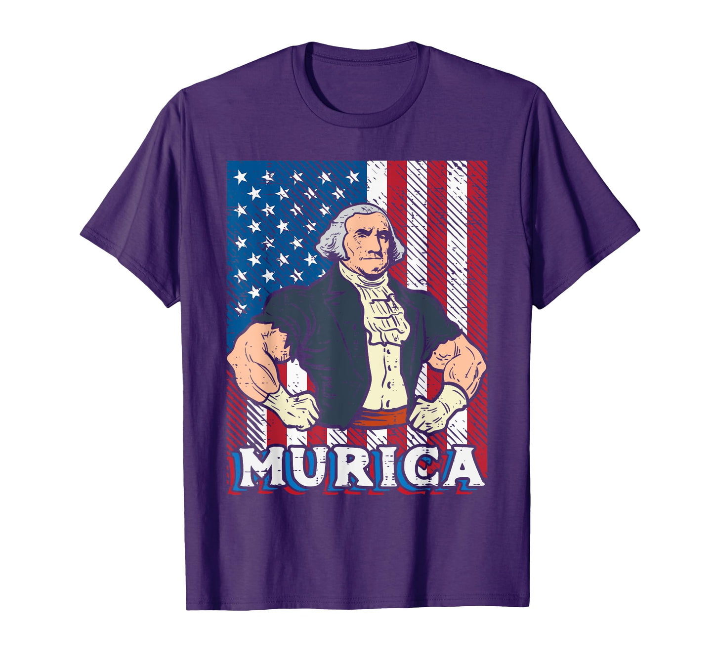4th July Buff George Washington Murica Gym Patriot Men Women T-Shirt