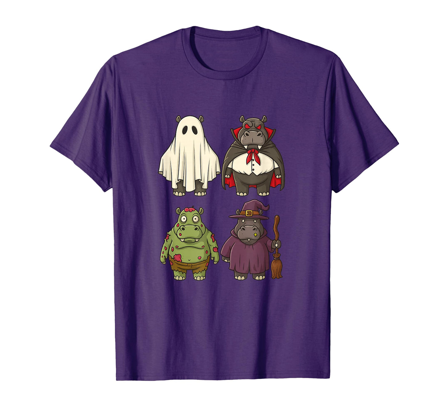 Hilarious Hippo Halloween | Hippo Ghost | Witch Halloween T-Shirt