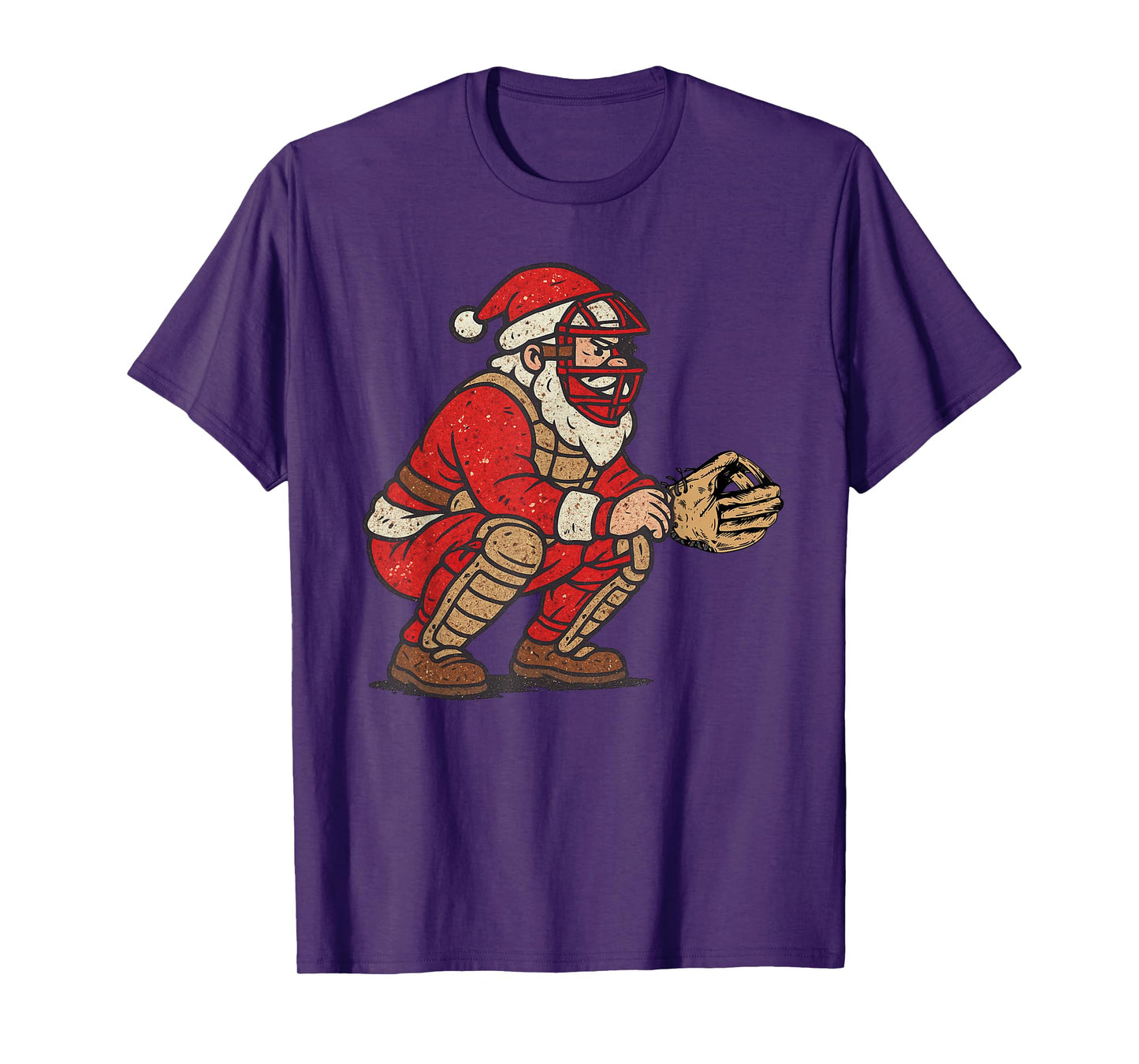 Santa Claus Playing Baseball Xmas Holiday Funny Christmas T-Shirt