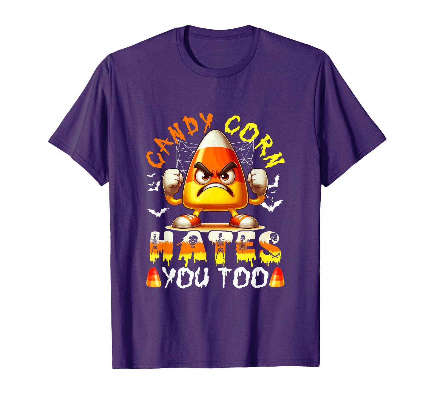 Candy Corn Hates You Too Halloween Angry Costume Family T-Shirt