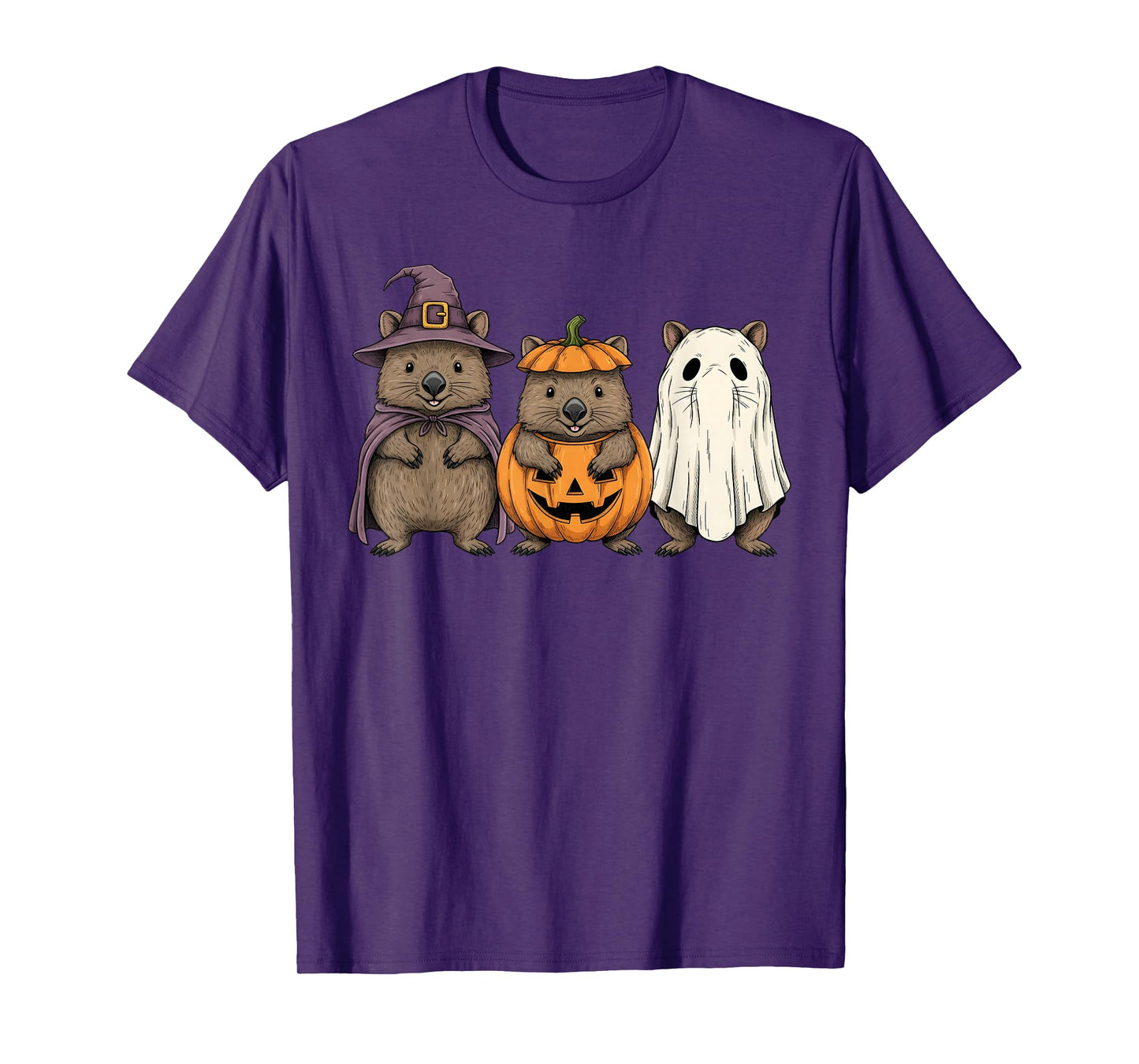 Spooky Ghost Wombat Lover Pumpkin Halloween T-Shirt
