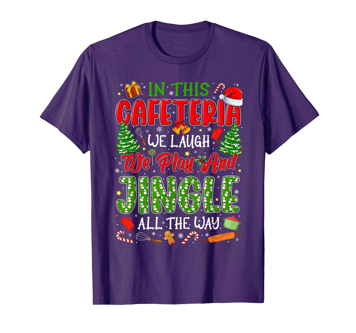 Funny Cafeteria Christmas Lunch Lady Ugly Christmas Sweaters T-Shirt
