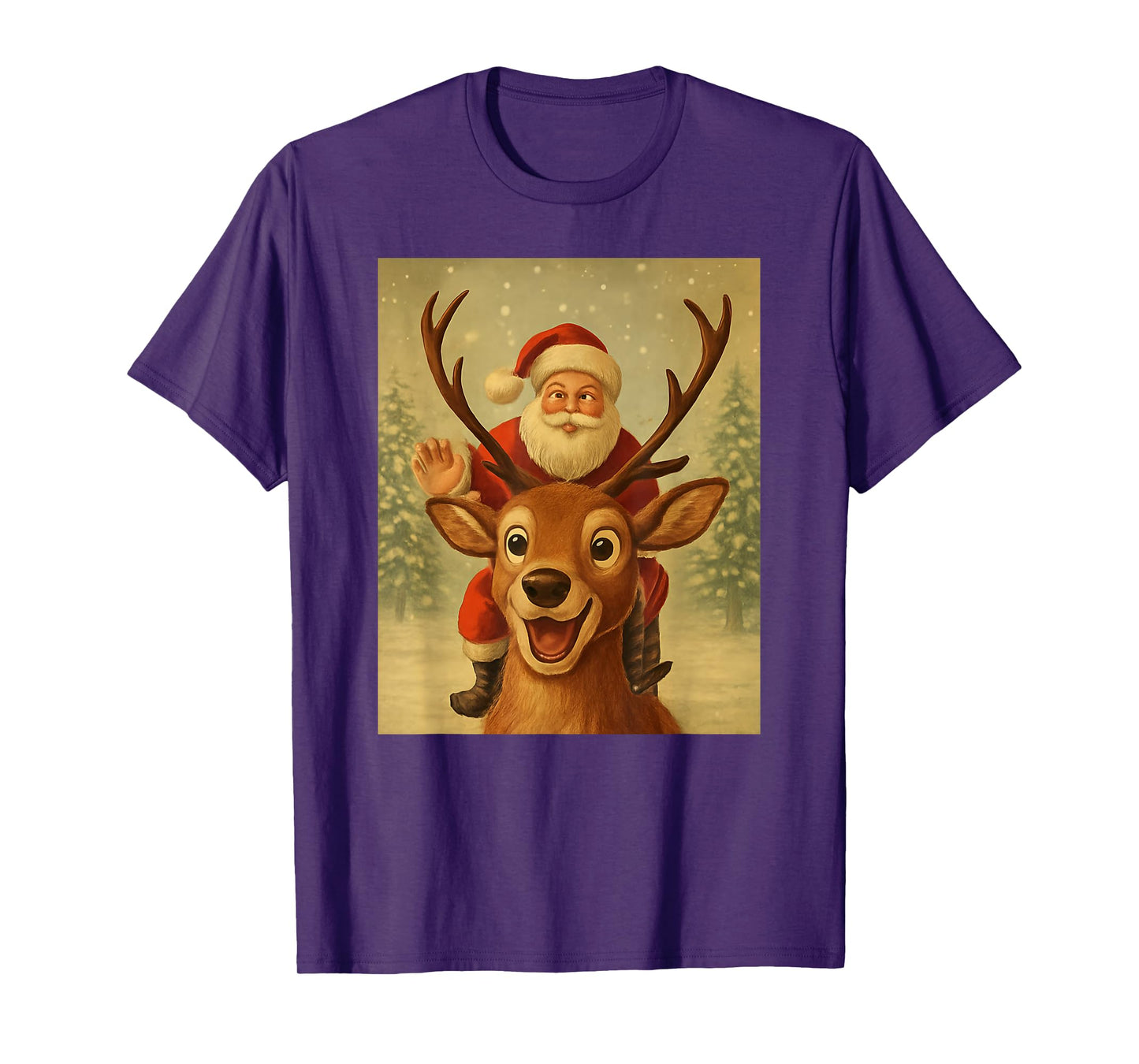 Funny Reindeer Selfie Santa Christmas for Men Women Kid T-Shirt