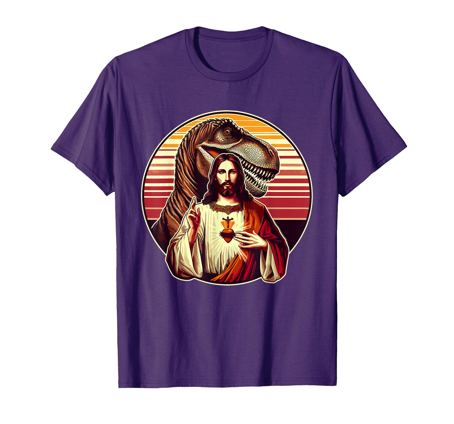 Jesus Christ and T-Rex Dinosaur T-Shirt