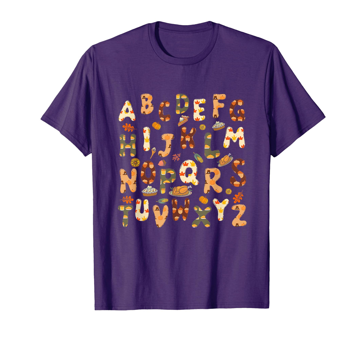 Thanksgiving ABC Alphabet Turkey Day Fall Leaves Teacher T-Shirt