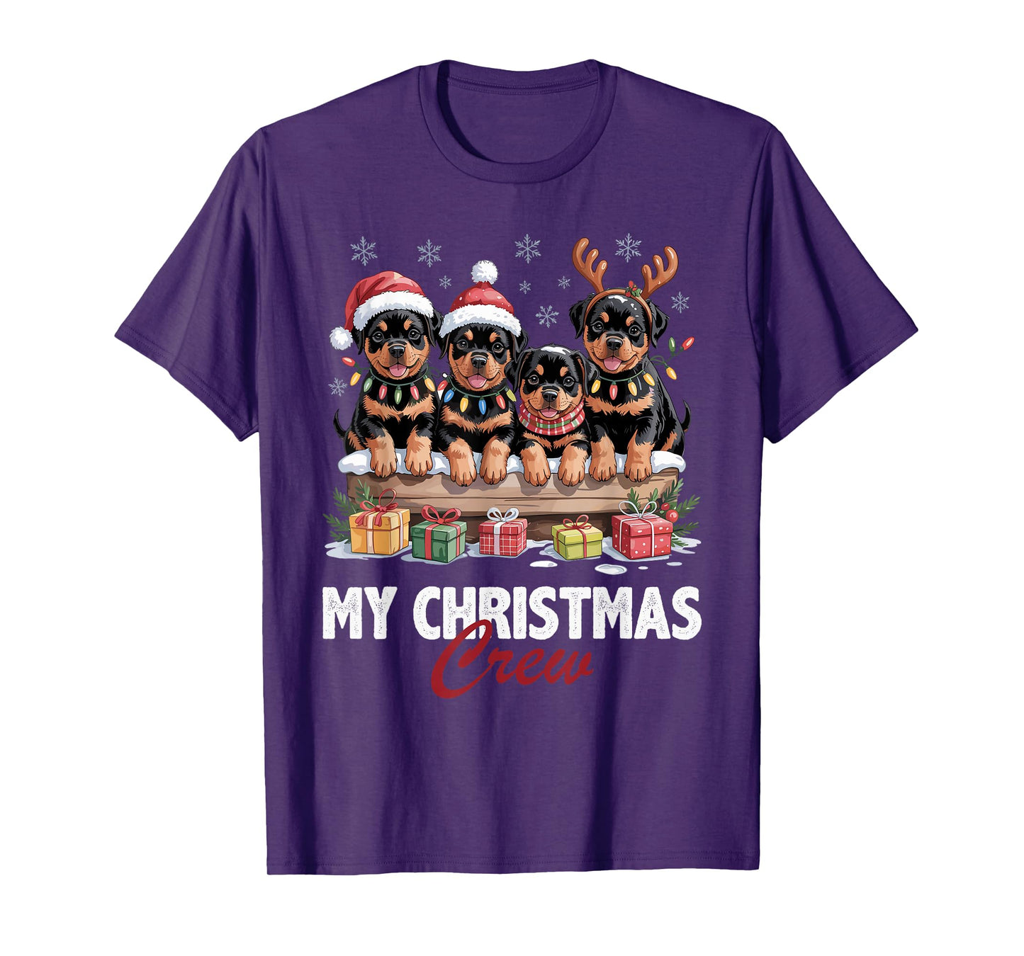 Rottweiler Christmas Crew Funny Dog Lovers Holiday Pajama T-Shirt