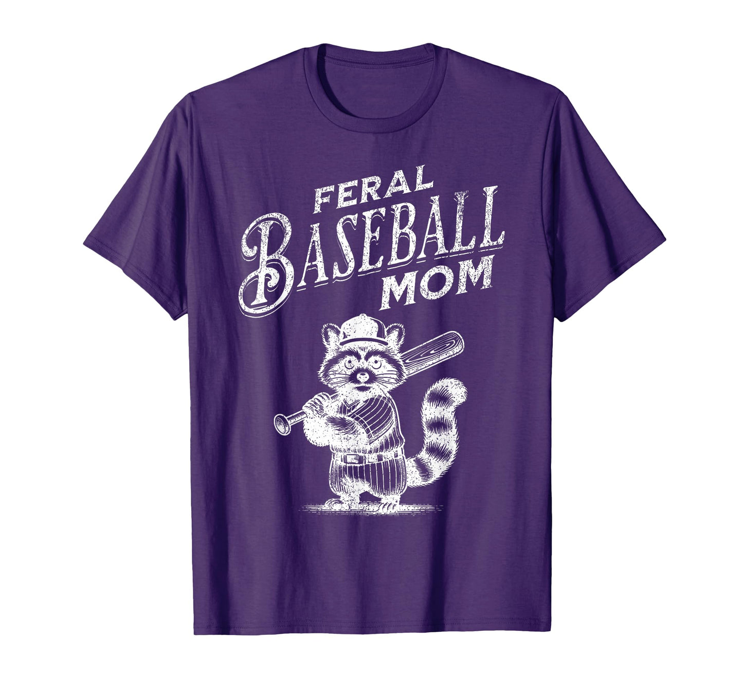 Retro Raccoon Feral Baseball Mom Trash Panda Sport Lover T-Shirt