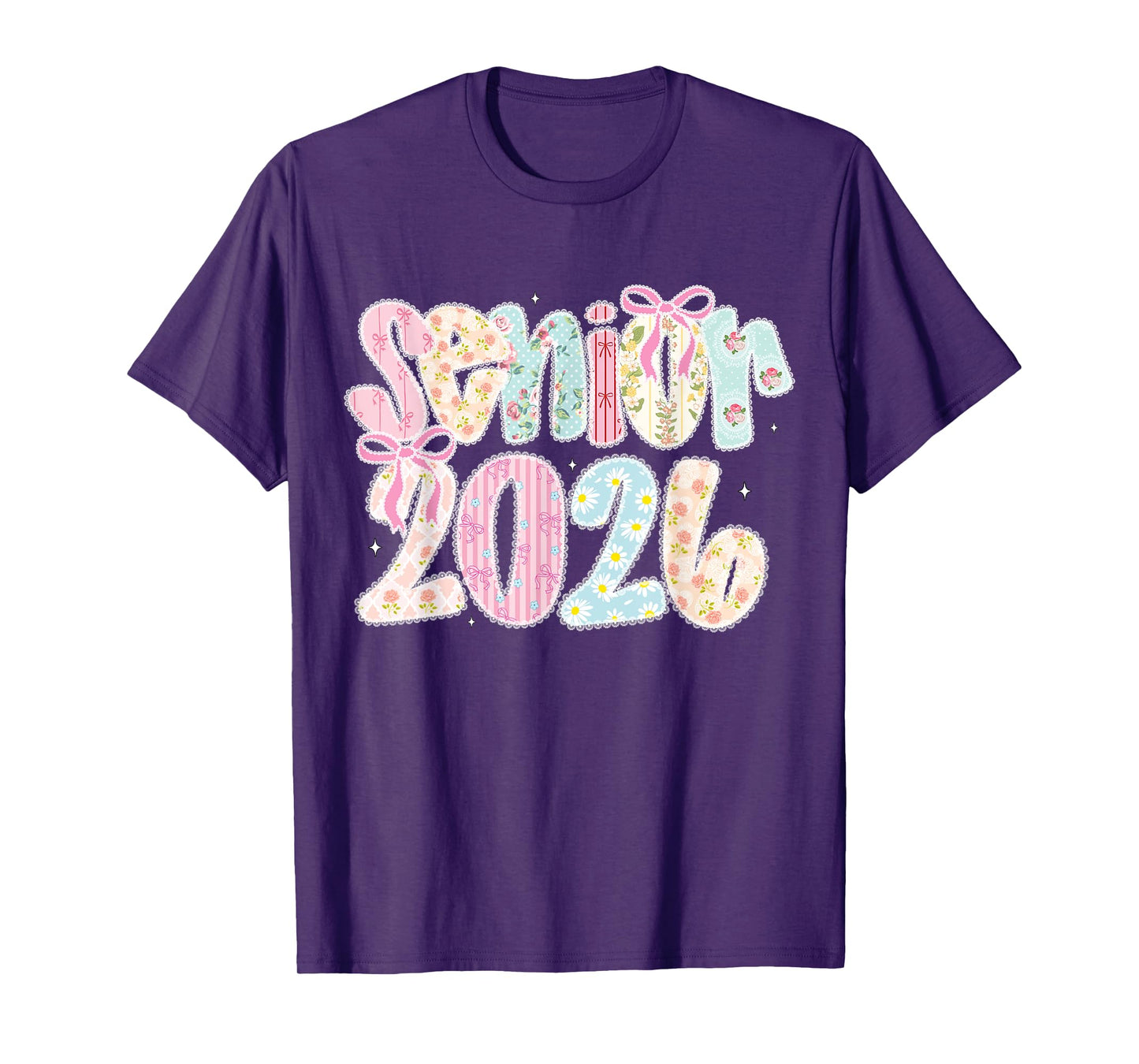 Coquette Lace Floral Pastel Senior 2026 Senior 26 Graduation T-Shirt
