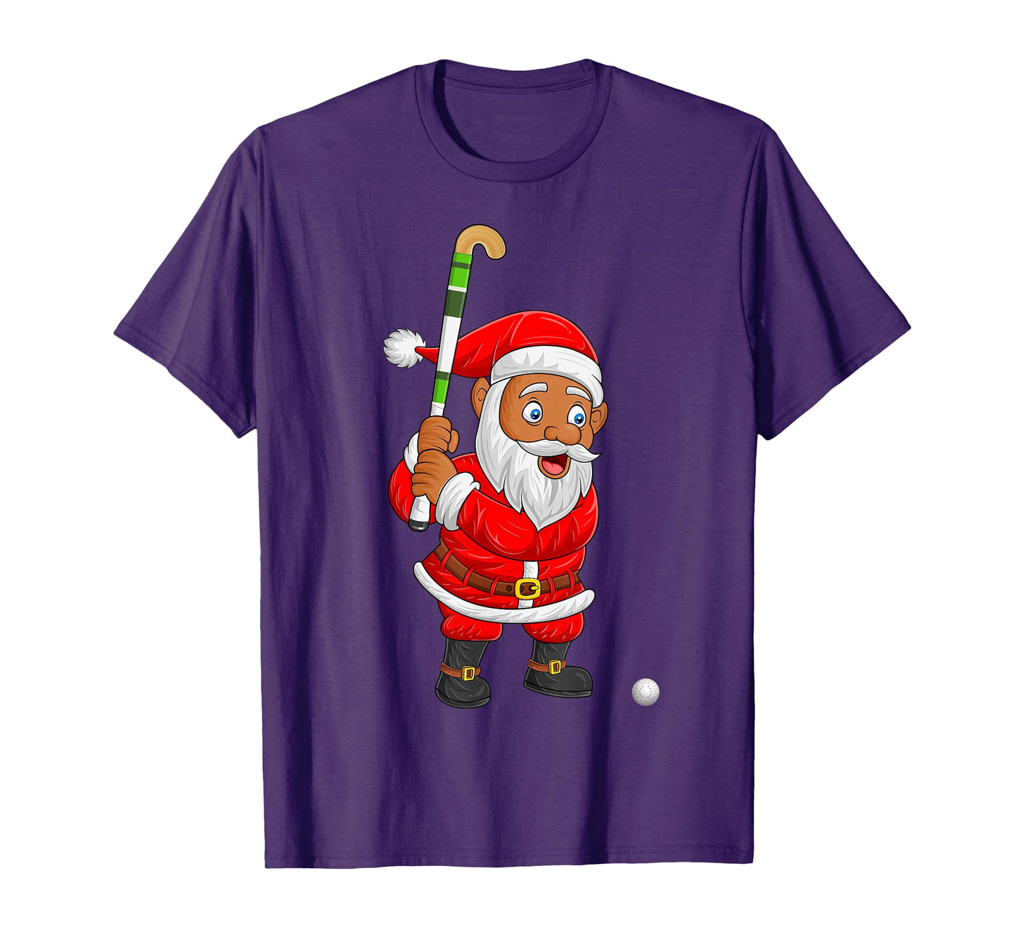 Hockey Player Santa Funny Christmas Pajamas Men Women T-Shirt