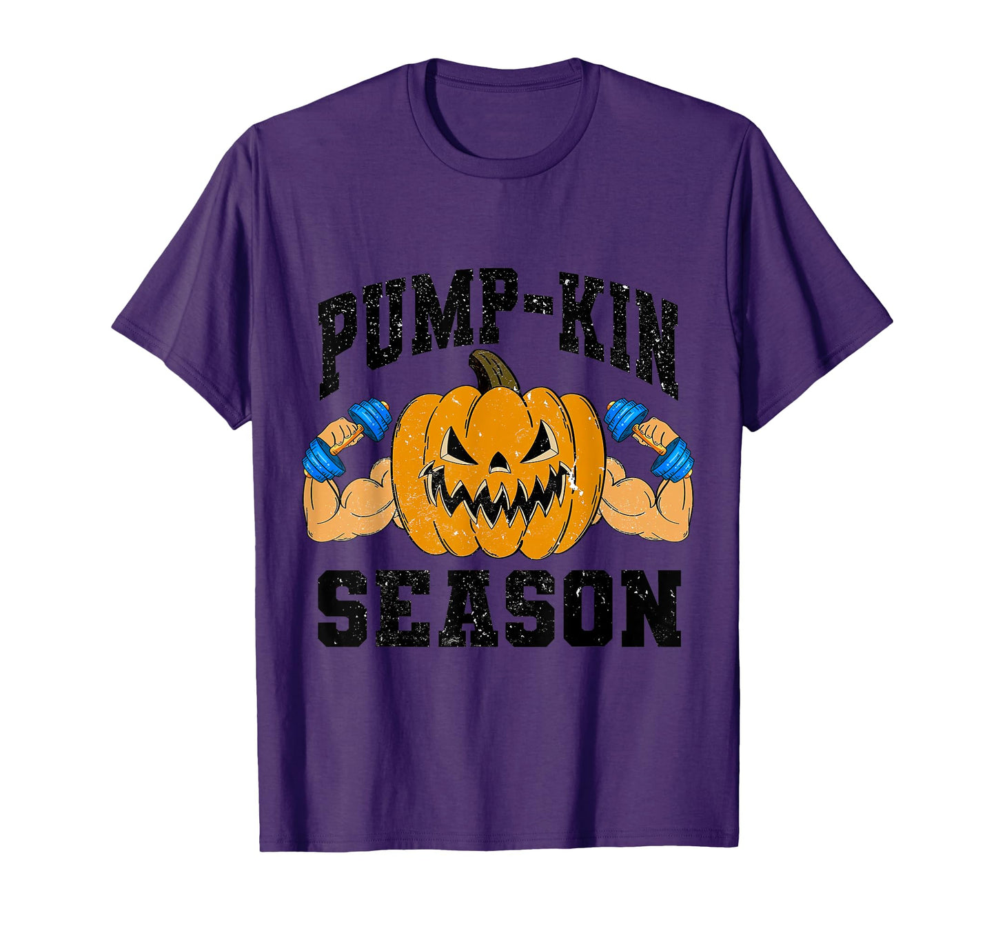 Funny Halloween Pumpkin Season Weightlifting Workout Gym T-Shirt
