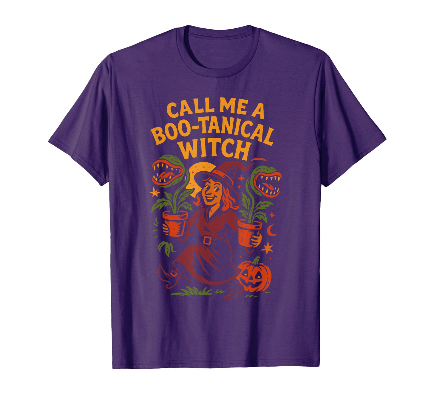 Call Me A Boo-tanical Witch Halloween Design T-Shirt