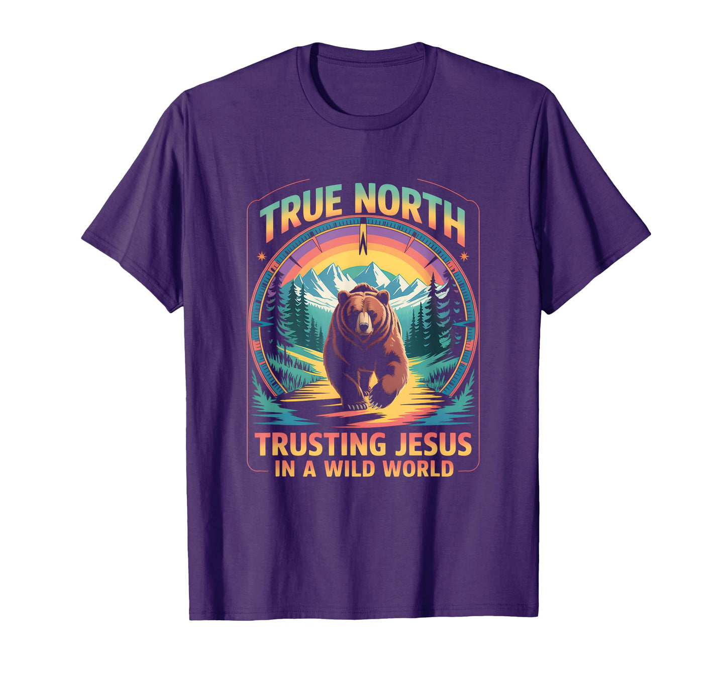 True-North Trusting Jesus In A Wild World Christian Summer T-Shirt