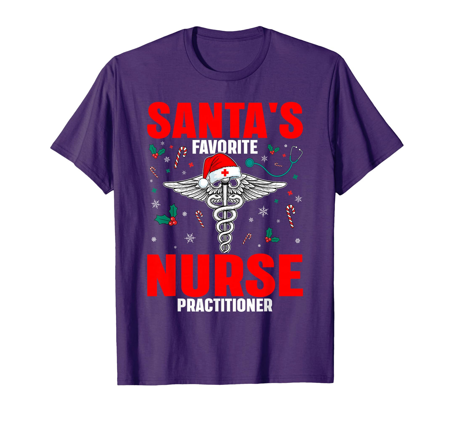 Santa's Favorite Nurse Practitioner Christmas NP RN Nursing T-Shirt