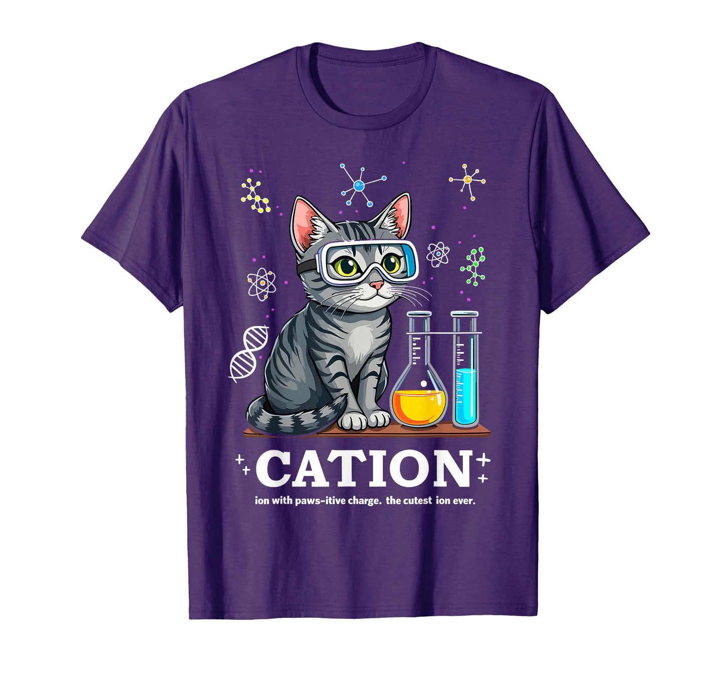Cation Cat Chemist Funny Science Meme Cats Chemistry Teacher T-Shirt
