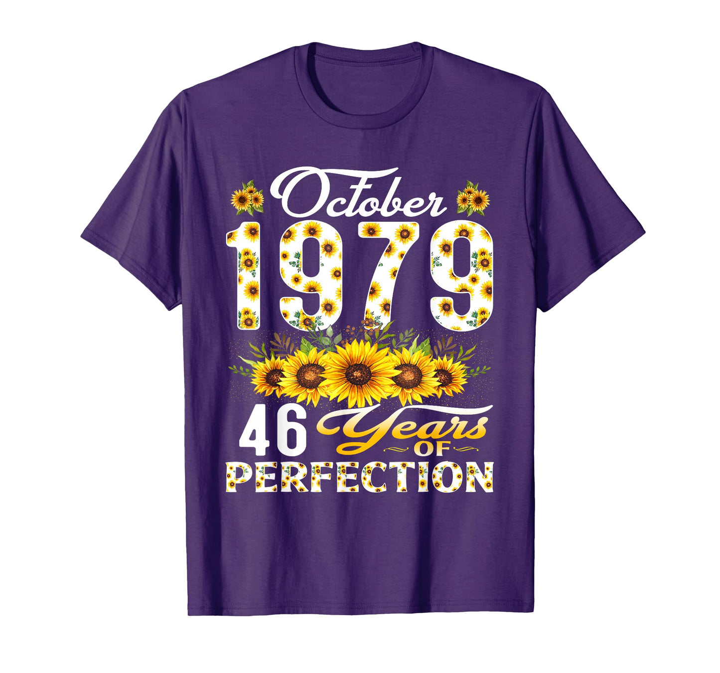 46 Years Old October 1979 Floral 46th Birthday Decorations T-Shirt