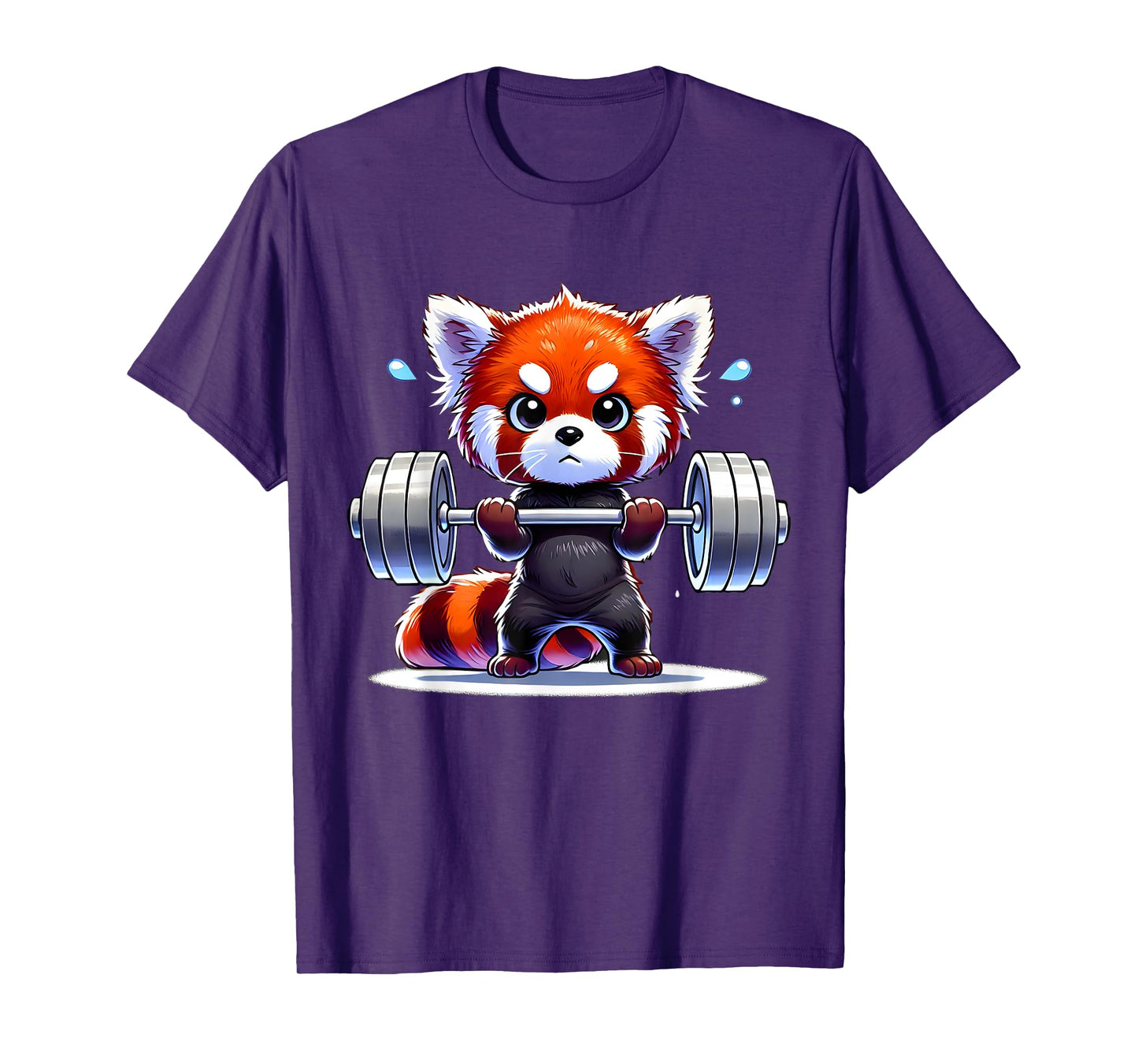 Kawaii Red Panda Weightlifting Funny Fitness Gym T-Shirt