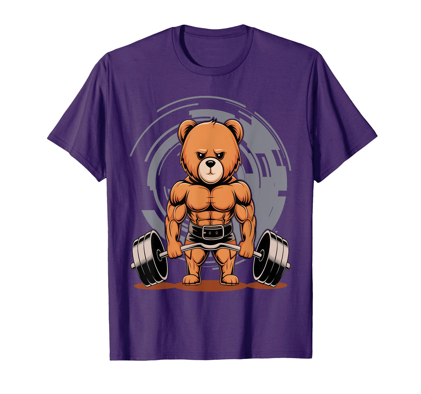 Funny Teddy Bear Lifting Weights Gym Workout Animal T-Shirt