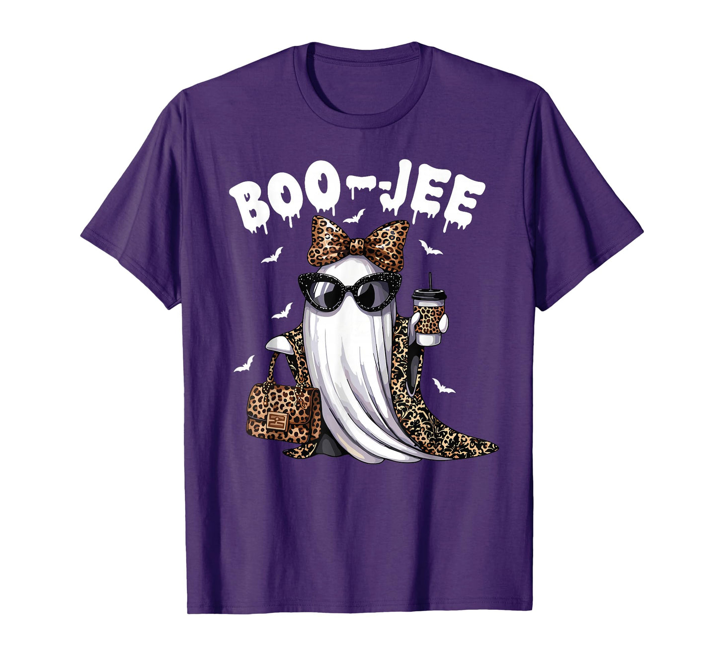Halloween Boo Ghost Spooky Vibes Boujee Autumn Coffee Women T-Shirt