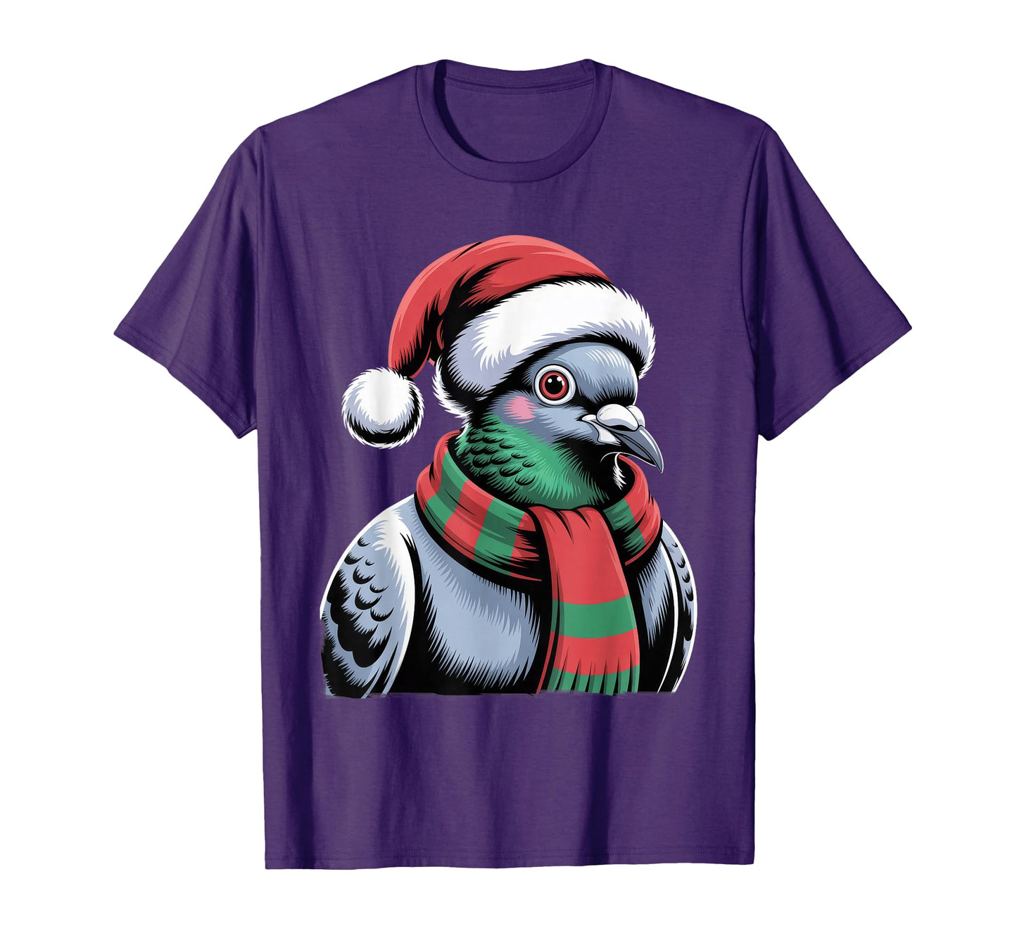 Funny Dove Xmas Santa Hat Scarf Christmas Family Pajamas PJ T-Shirt