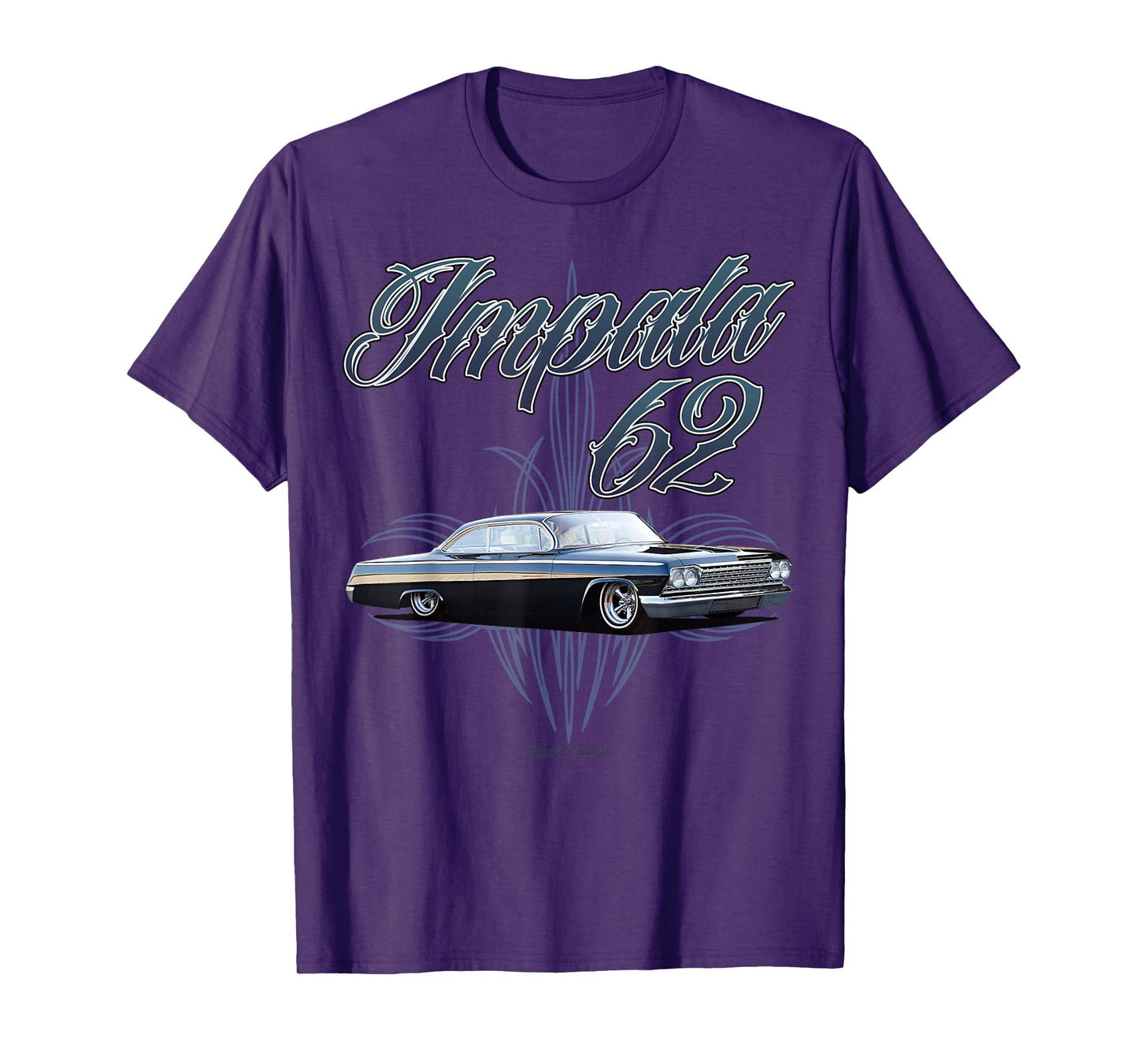 1962 Impala w text Low Rider Kustom Lead Sled Hot Rod Muscle T-Shirt
