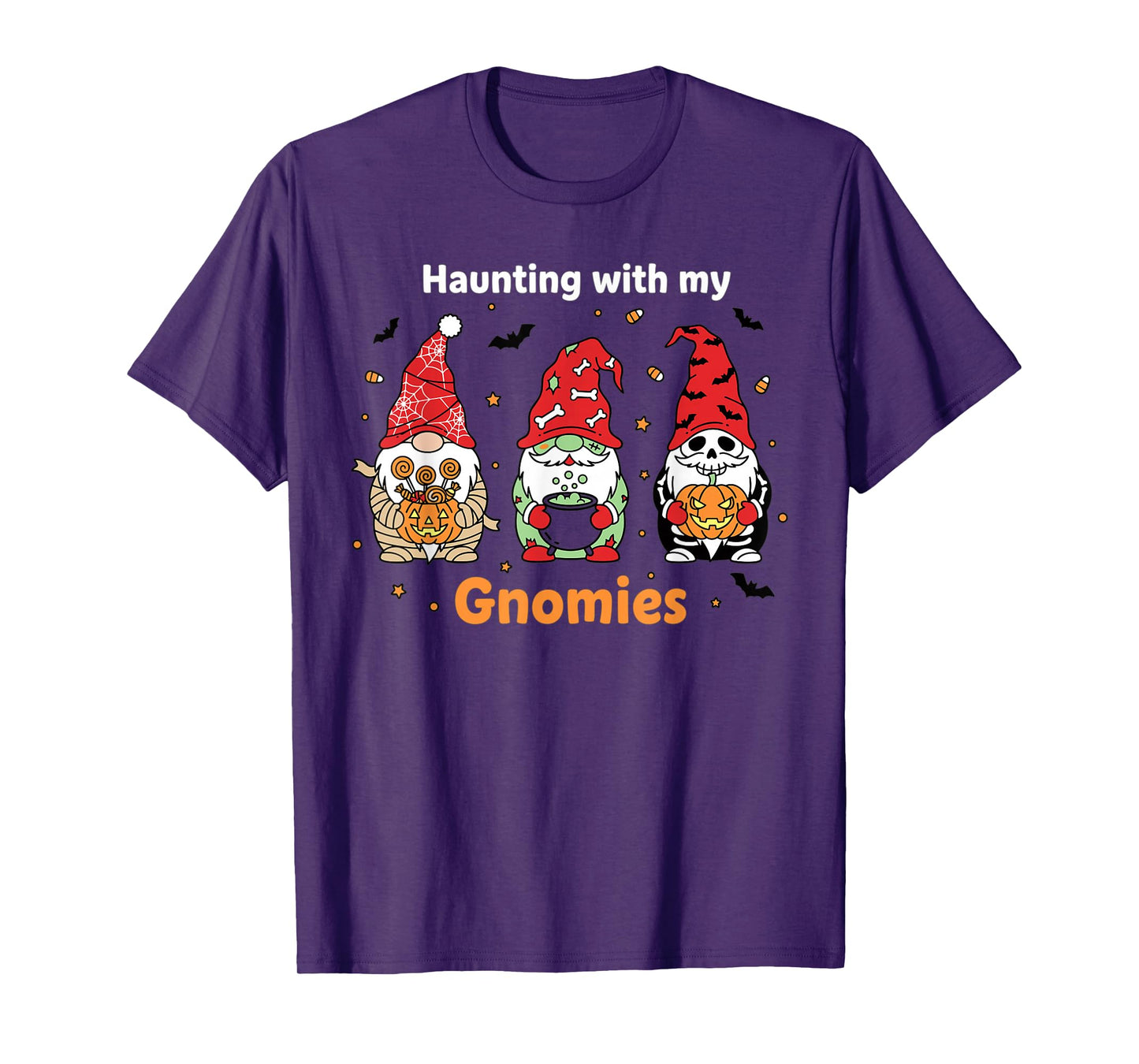 Halloween Gnomes Skeleton Potion Bones Candy Pumpkin T-Shirt