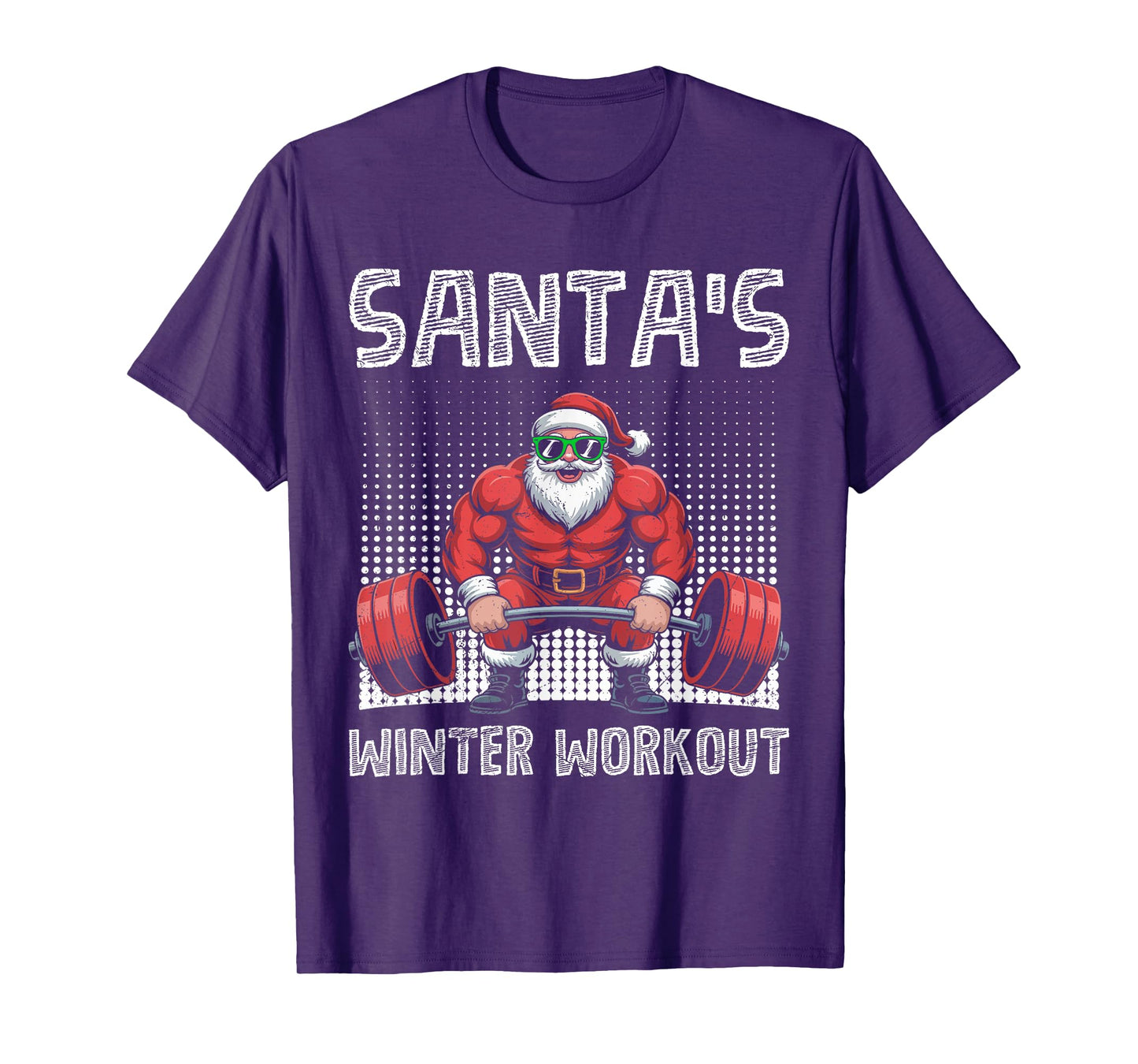 Santa's Winter Workout Weight Training Funny Gym T-Shirt