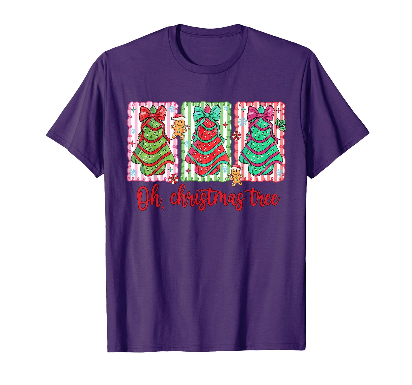 Oh Christmas Tree Cakes Debbie Becky Jen Cake Lovers Xmas T-Shirt