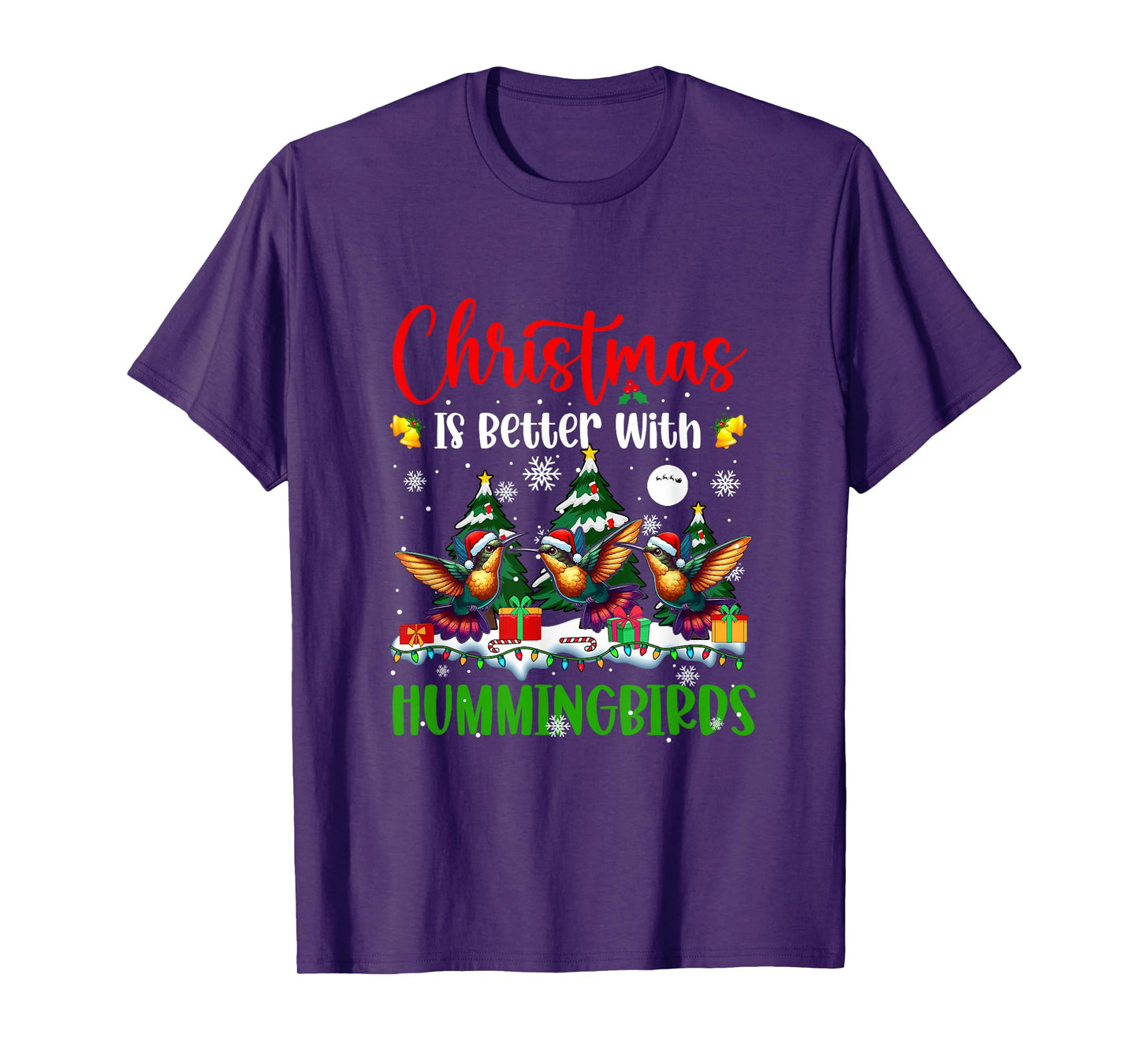 Xmas is Better Funny Joke Hummingbirds Lover Christmas Tree T-Shirt