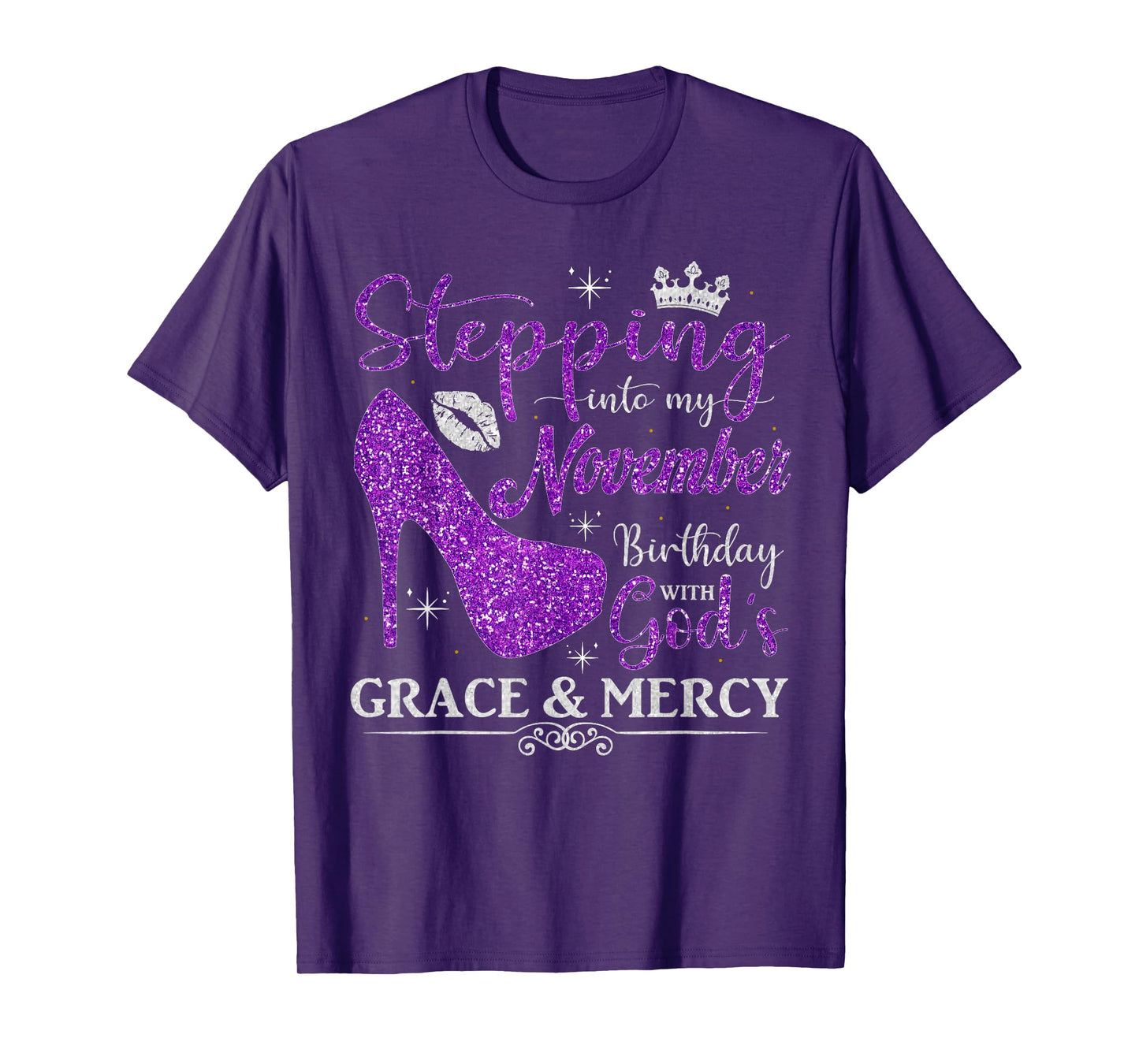 Stepping into My November Birthday Women Girls Ladies Funny T-Shirt