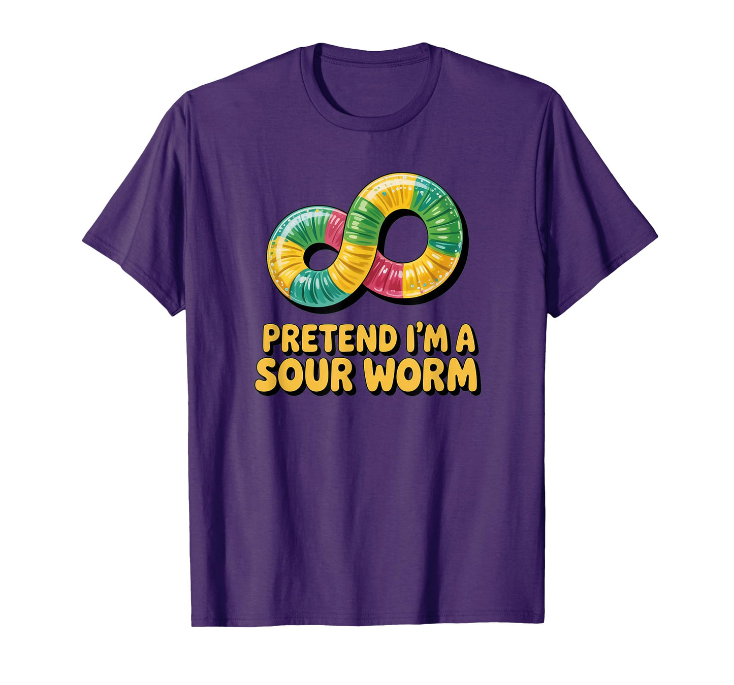 Pretend I'm A Sour Worm Halloween Costume Couples Matching T-Shirt