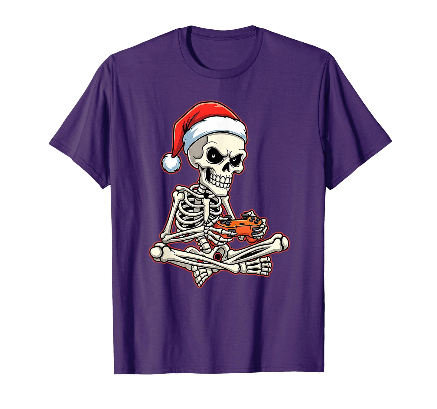 Christmas Skeleton Gamer Video Gaming Funny Skeleton T-Shirt