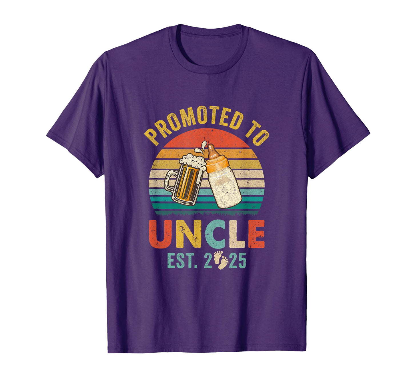 Promoted To Uncle Est 2025 Vintage New Uncle Fathers Day T-Shirt