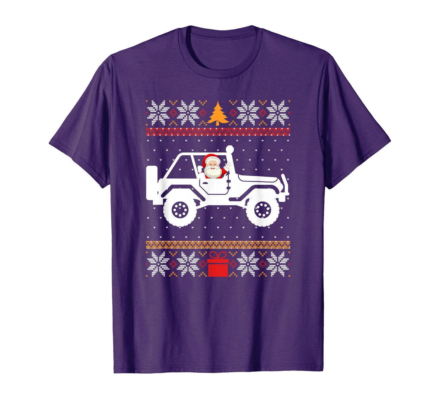 Santa On The 4x4 Offroad Vehicle Ugly Xmas Sweater T-Shirt