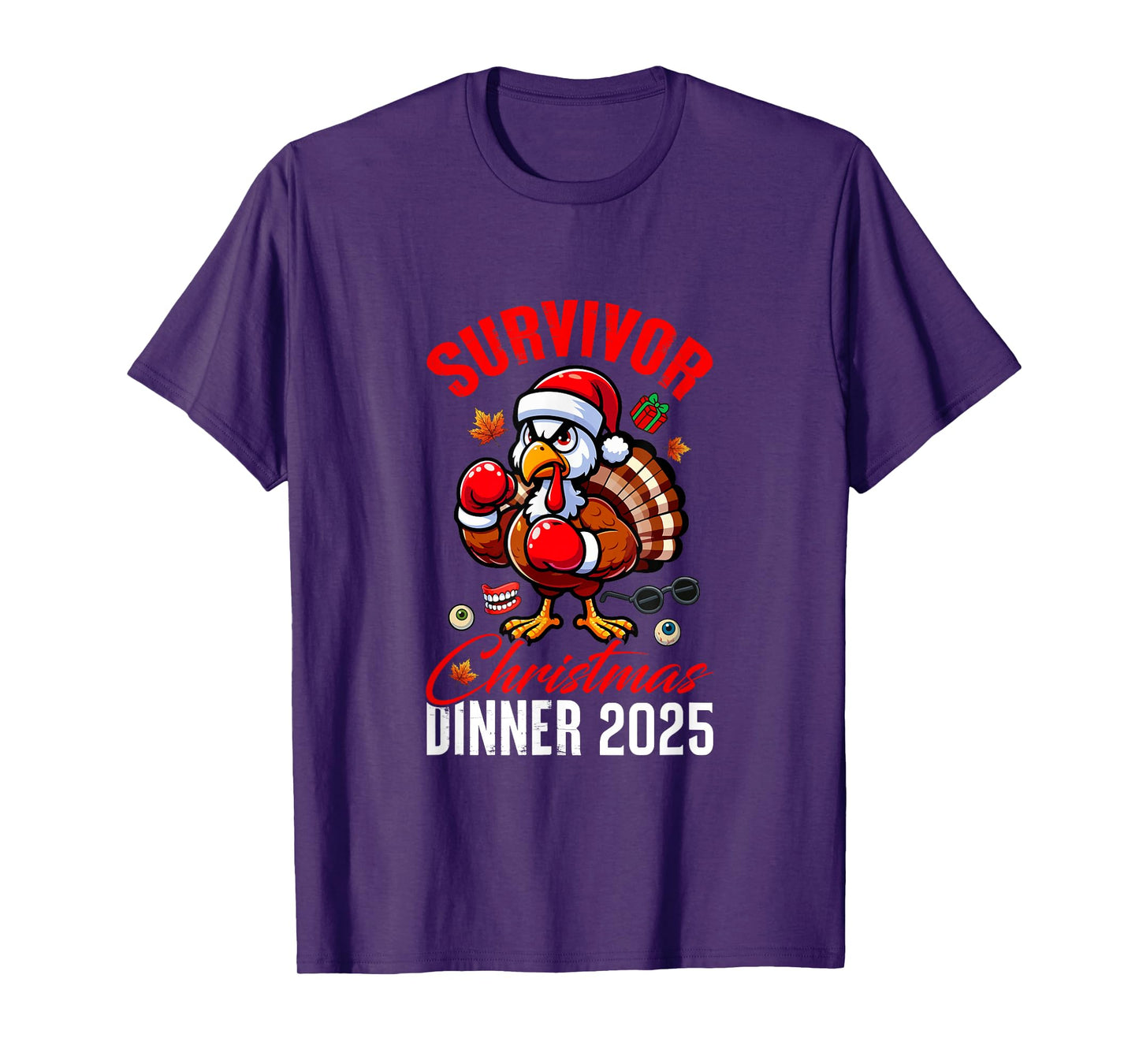 Survivor Christmas Dinner 2025 Santa Turkey Boxing Boxer T-Shirt