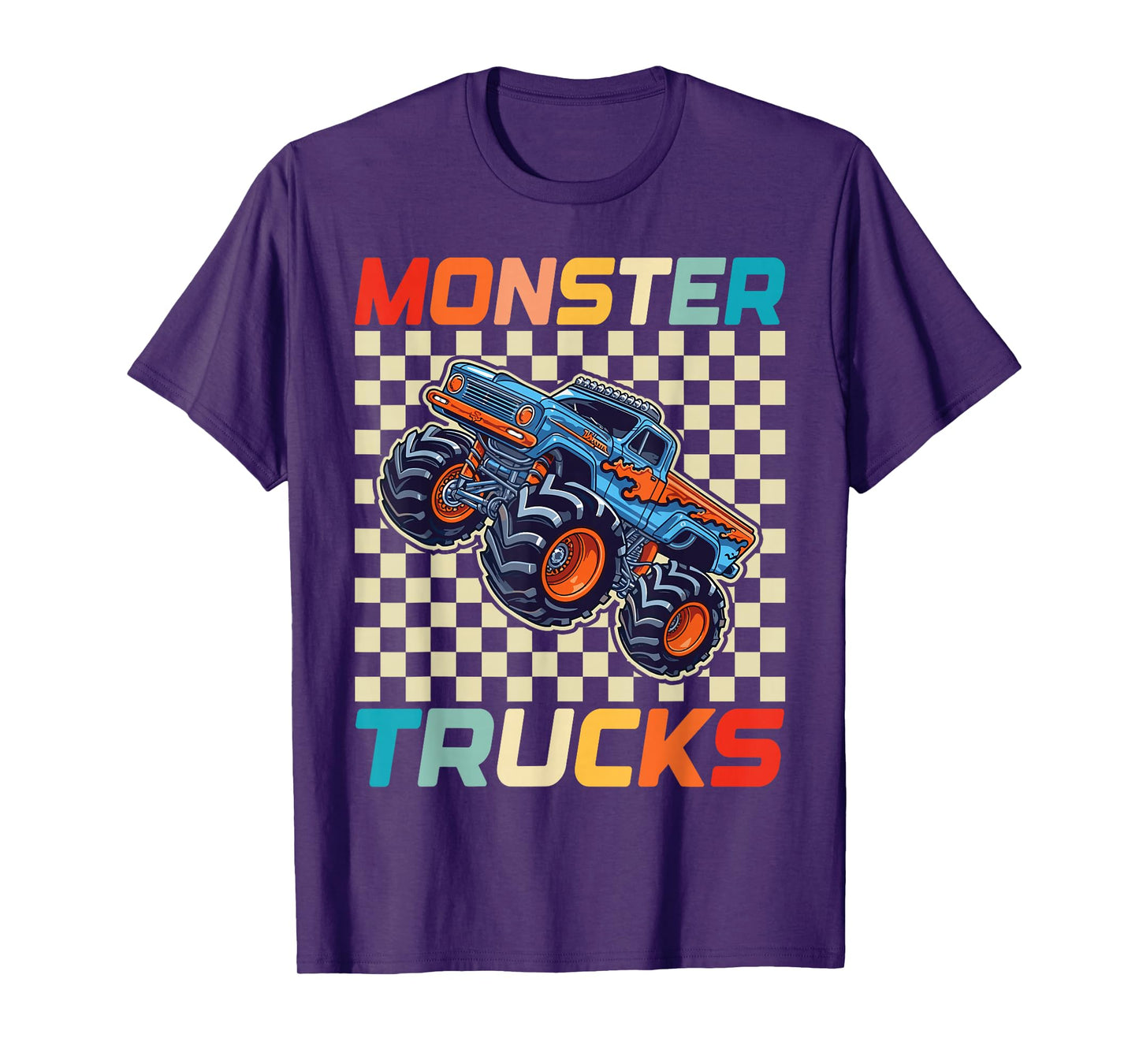 Monster Truck for Toddlers, Kids Monster Truck Retro Vintage T-Shirt