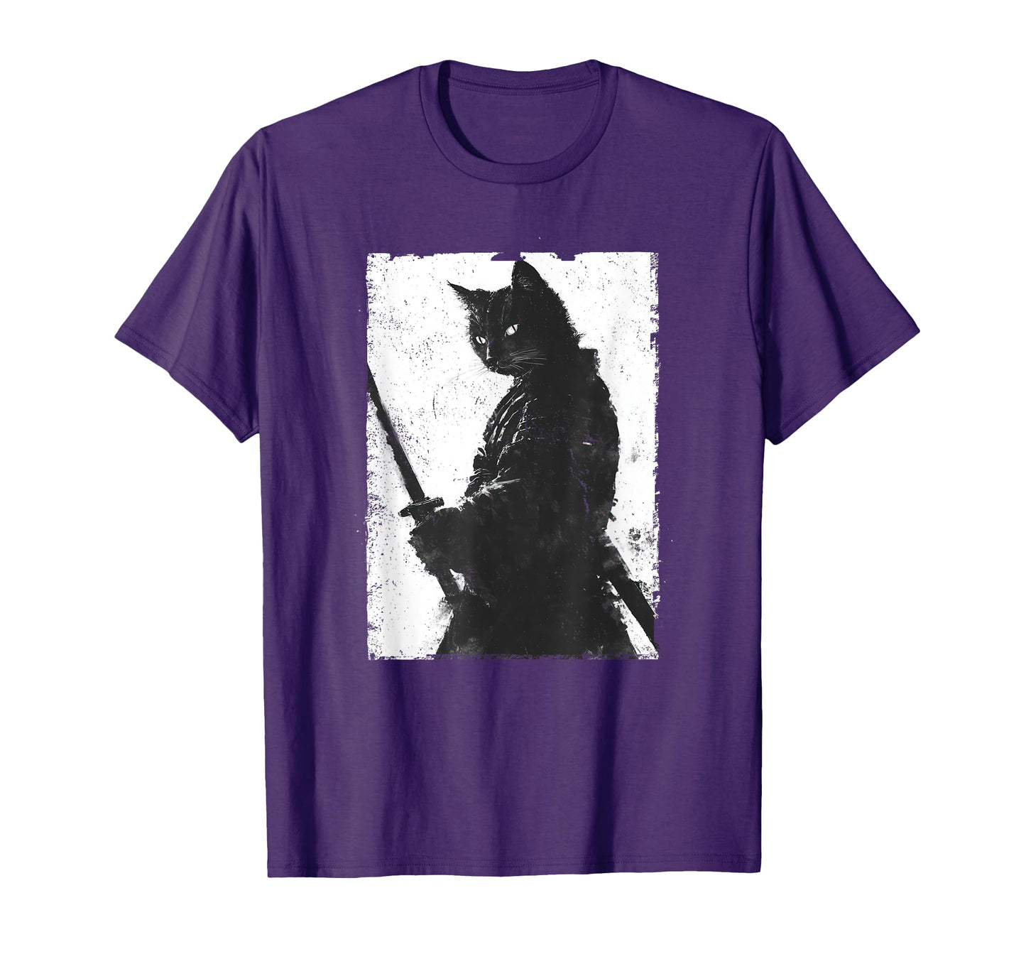 Vintage Samurai Cat Graphic Art Japanese Ukiyo-e T-Shirt for Men Women Girls Kids