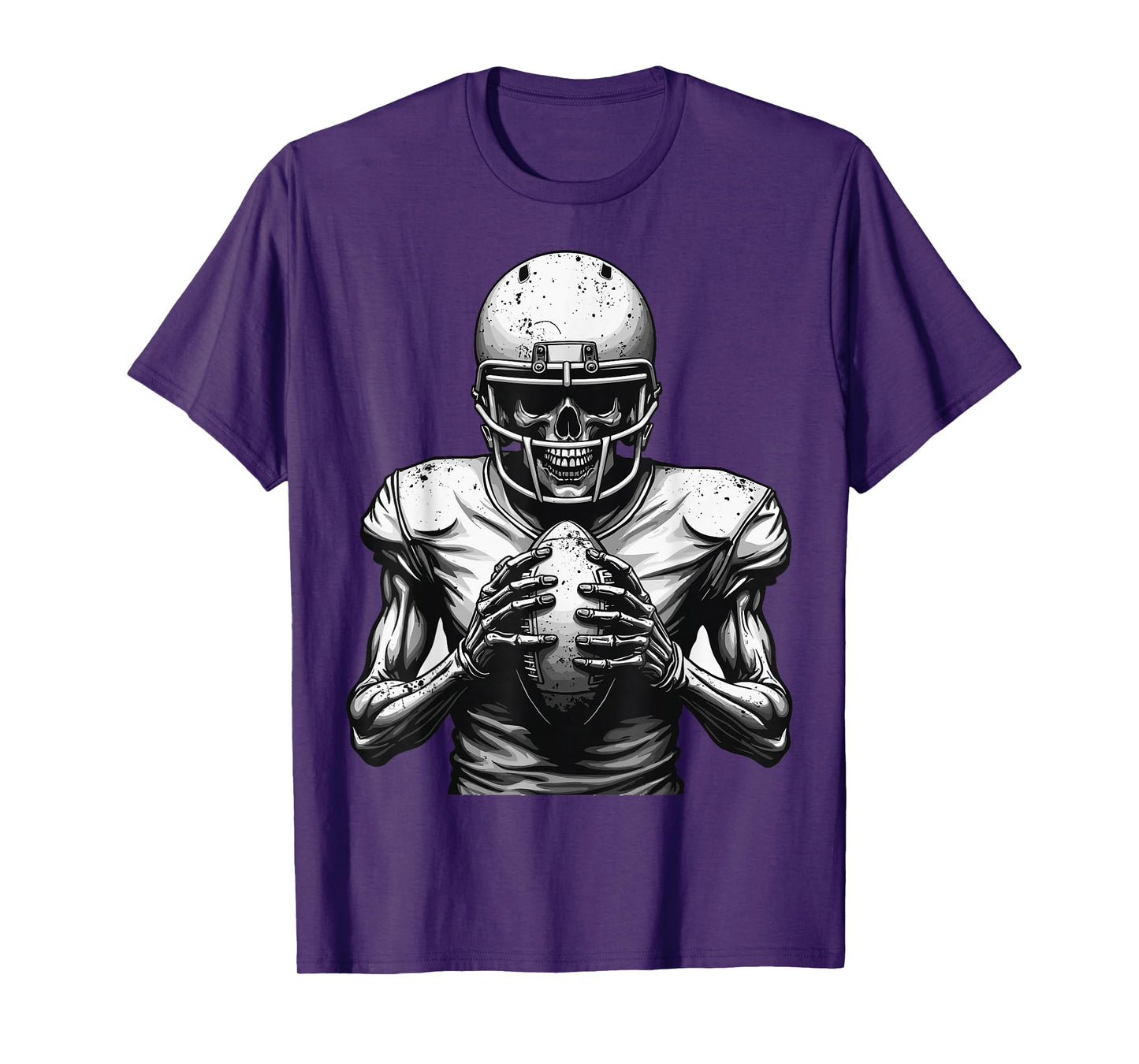 Halloween Skeleton Football Player Spooky Sports Graphic T-Shirt