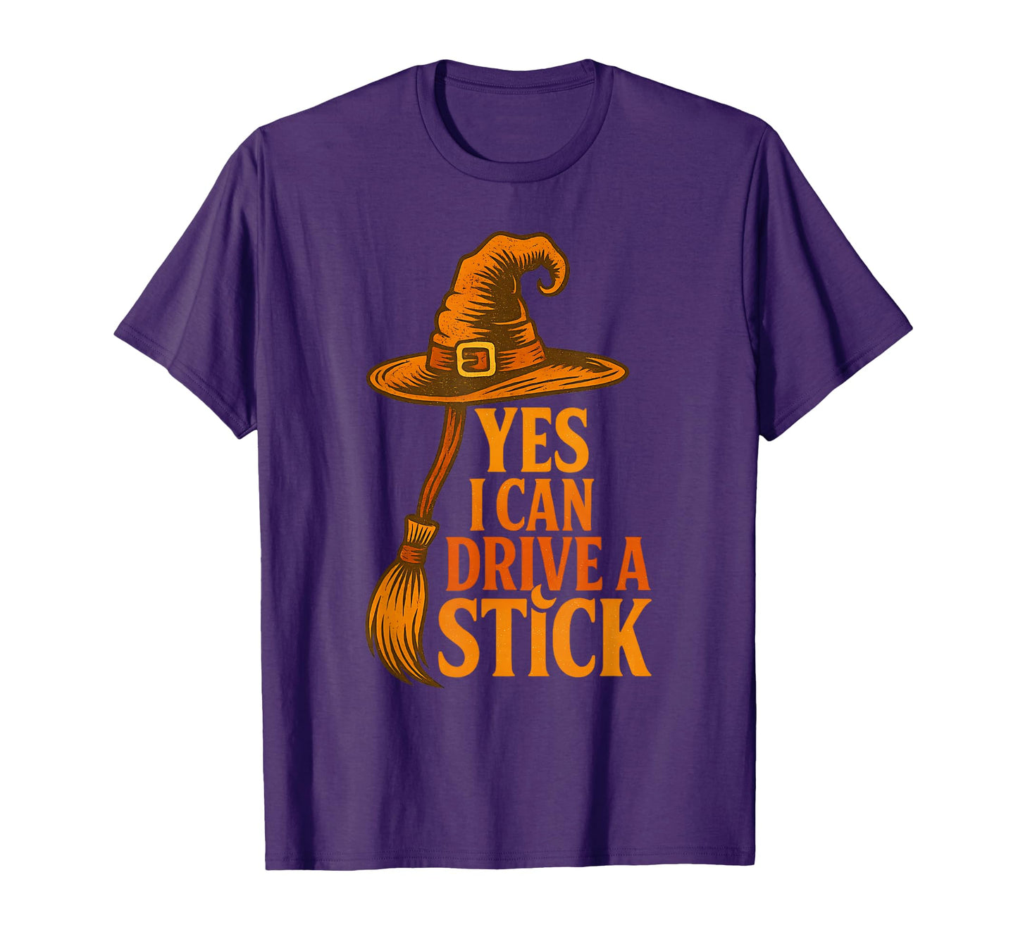 I Can Drive a Stick Witch Hat Funny Halloween Costume T-Shirt