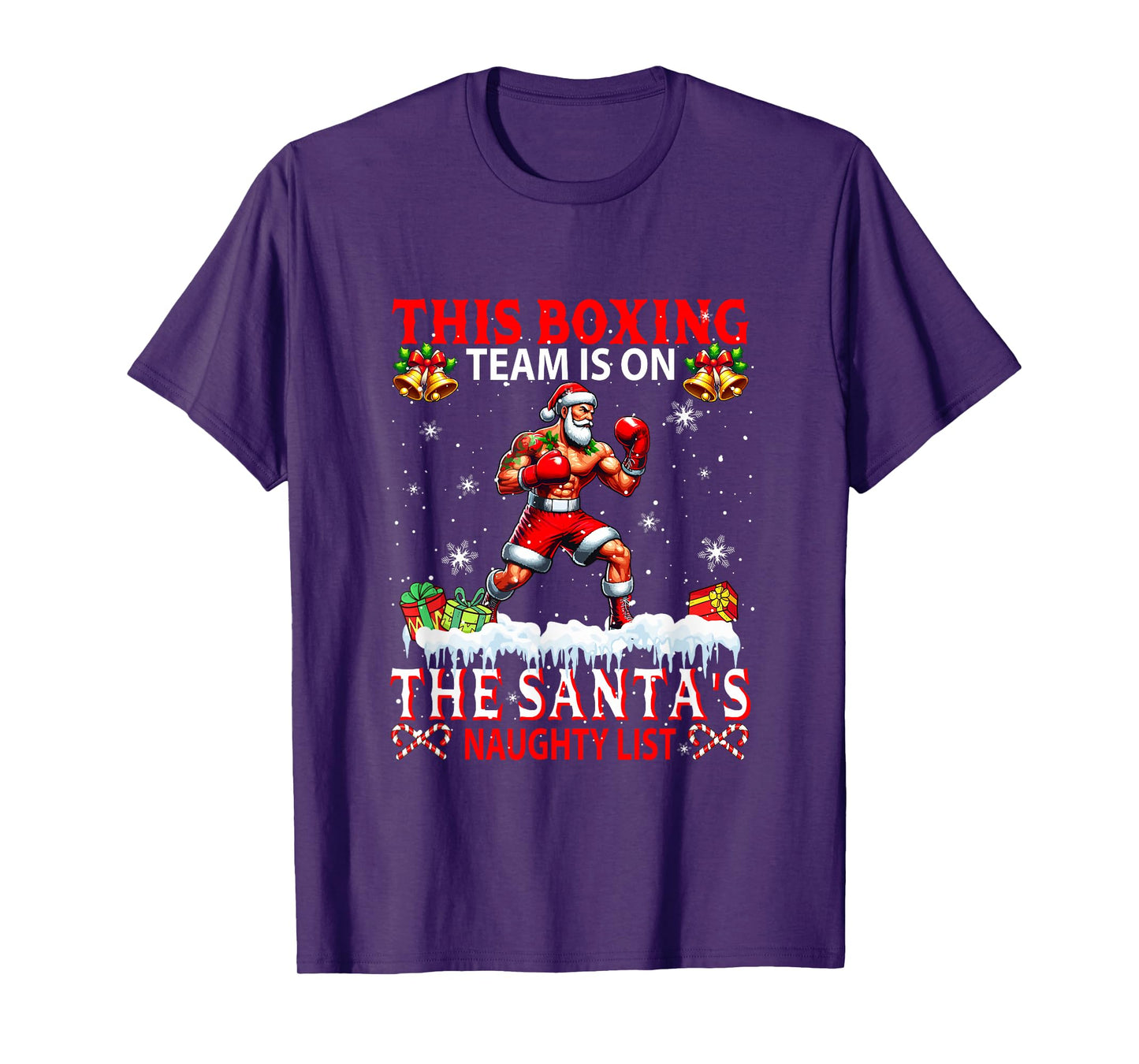 Boxing Team is On Santa's Xmas Naughty List Funny Player T-Shirt