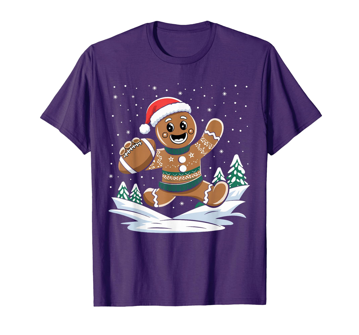 Gingerbread Man Football Ugly Christmas Pajamas Costume T-Shirt