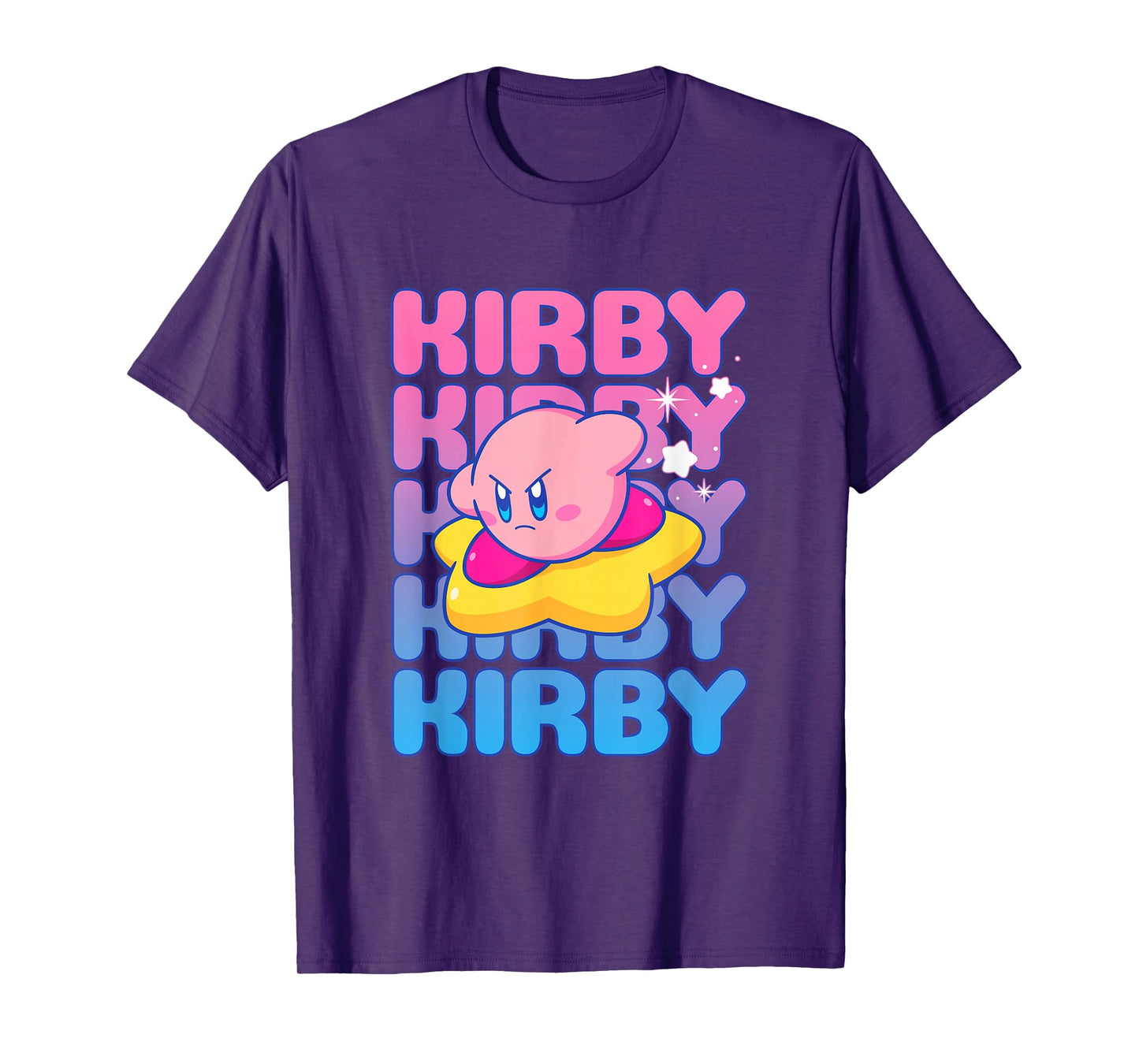 Kirby Nintendo Big Bubble Text Stack T-Shirt